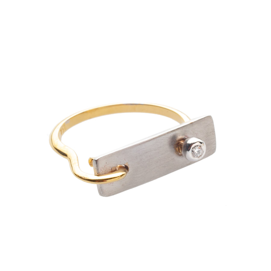 Gold Ring with Single Diamond