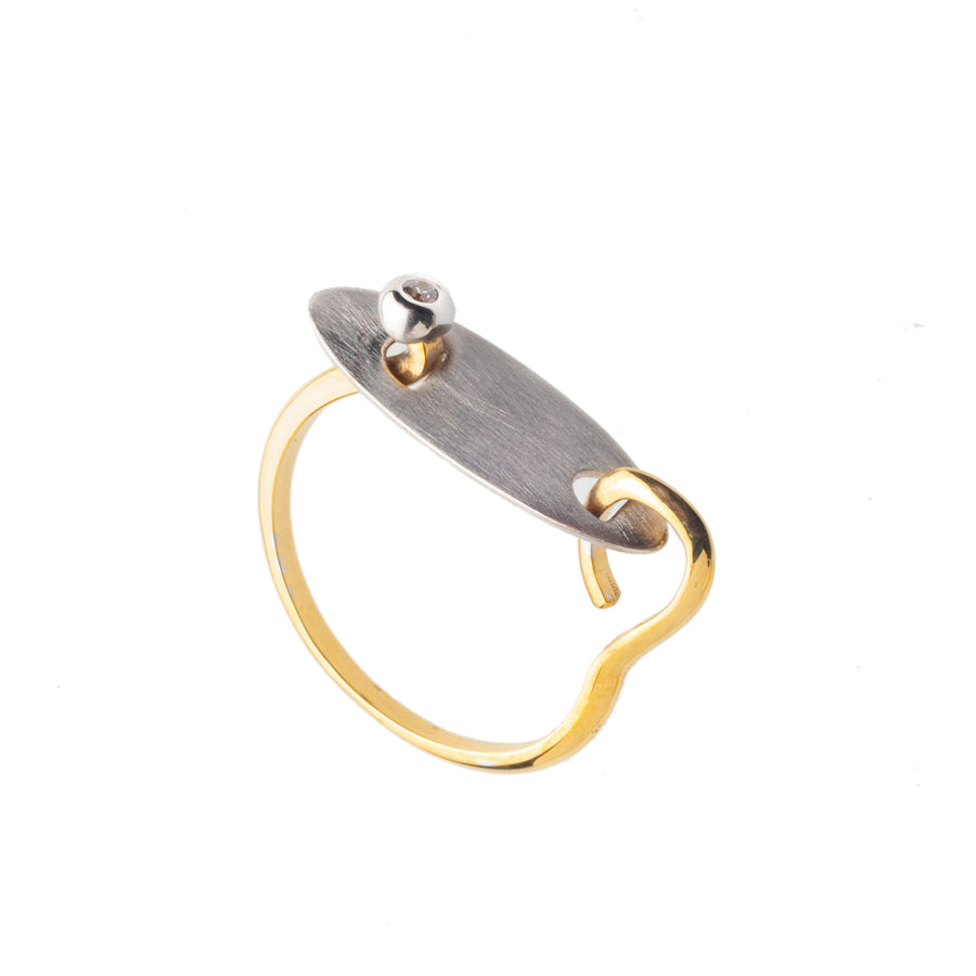 Gold Ring with Single Diamond