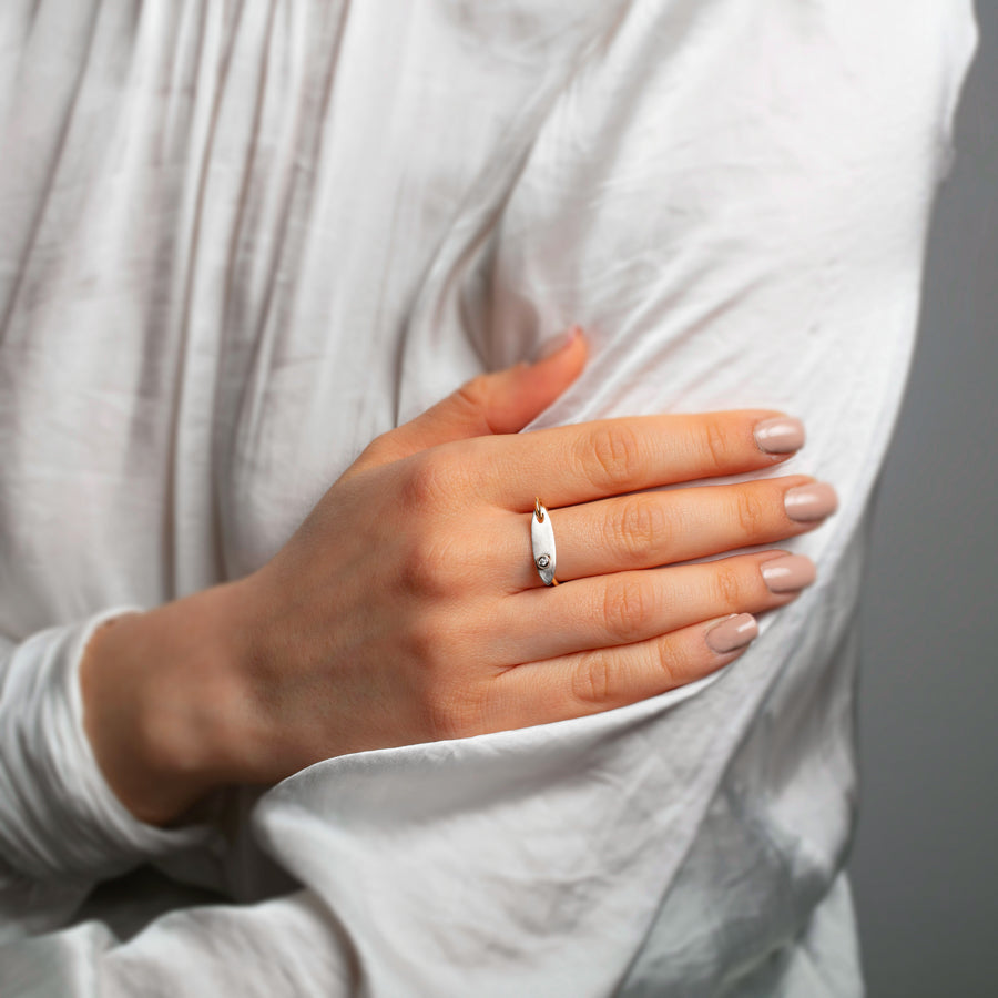 Gold Ring with Single Diamond