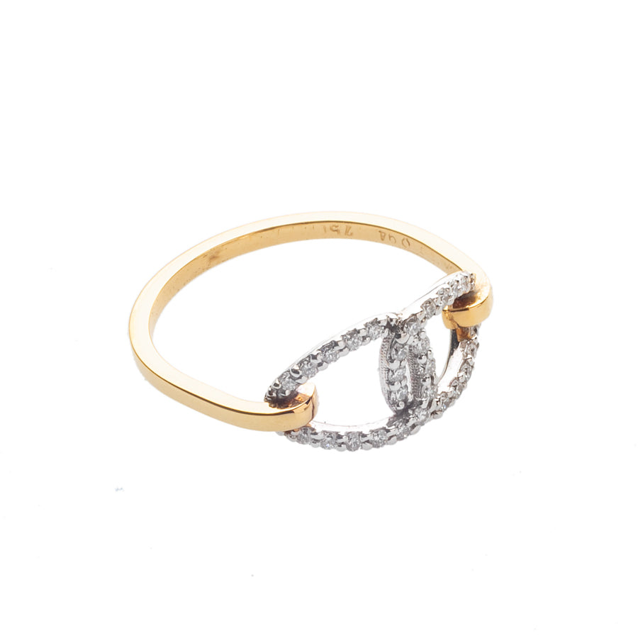 Circles Gold Ring with Diamonds