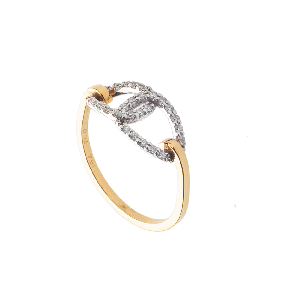 Circles Gold Ring with Diamonds