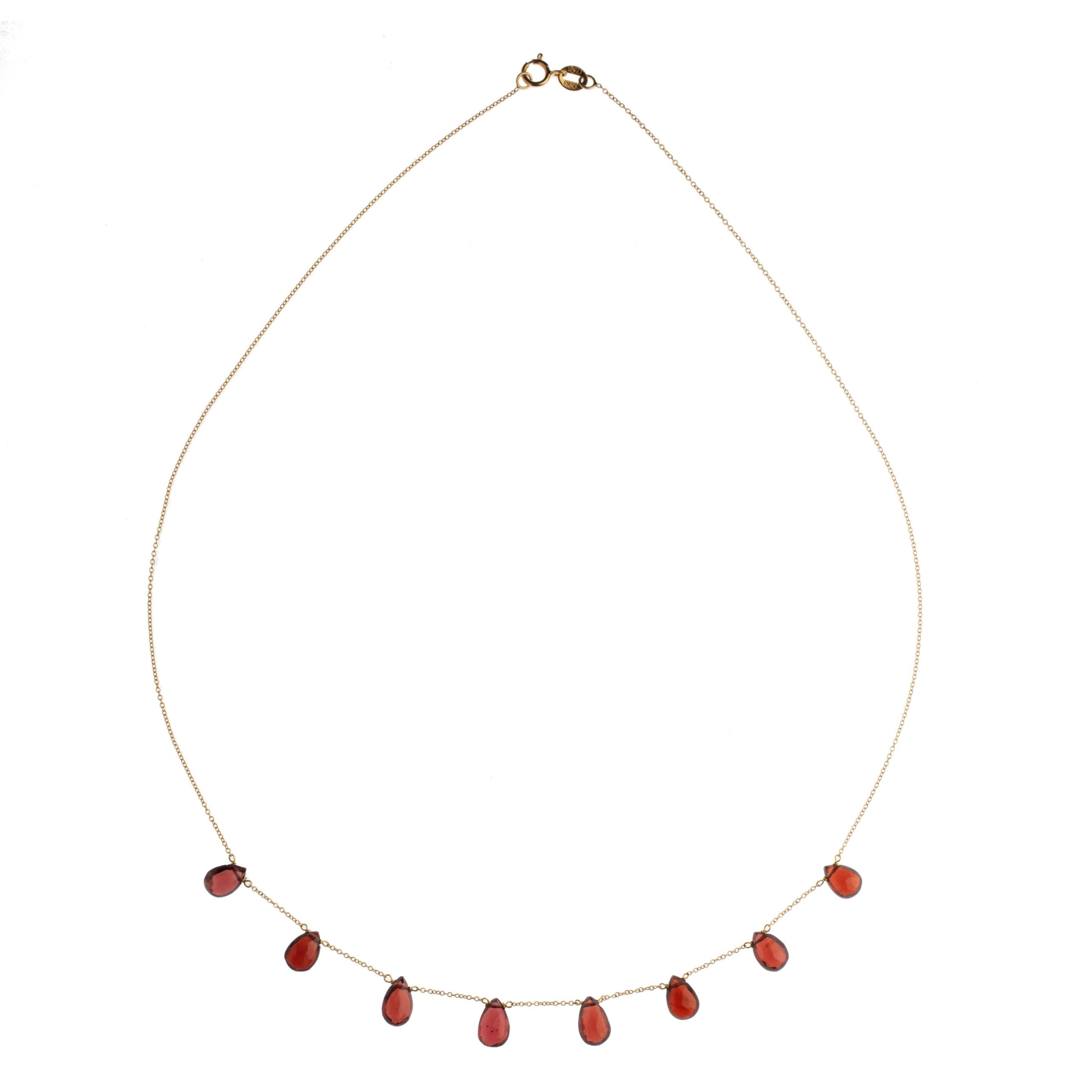 Eight Drop Garnet Necklace
