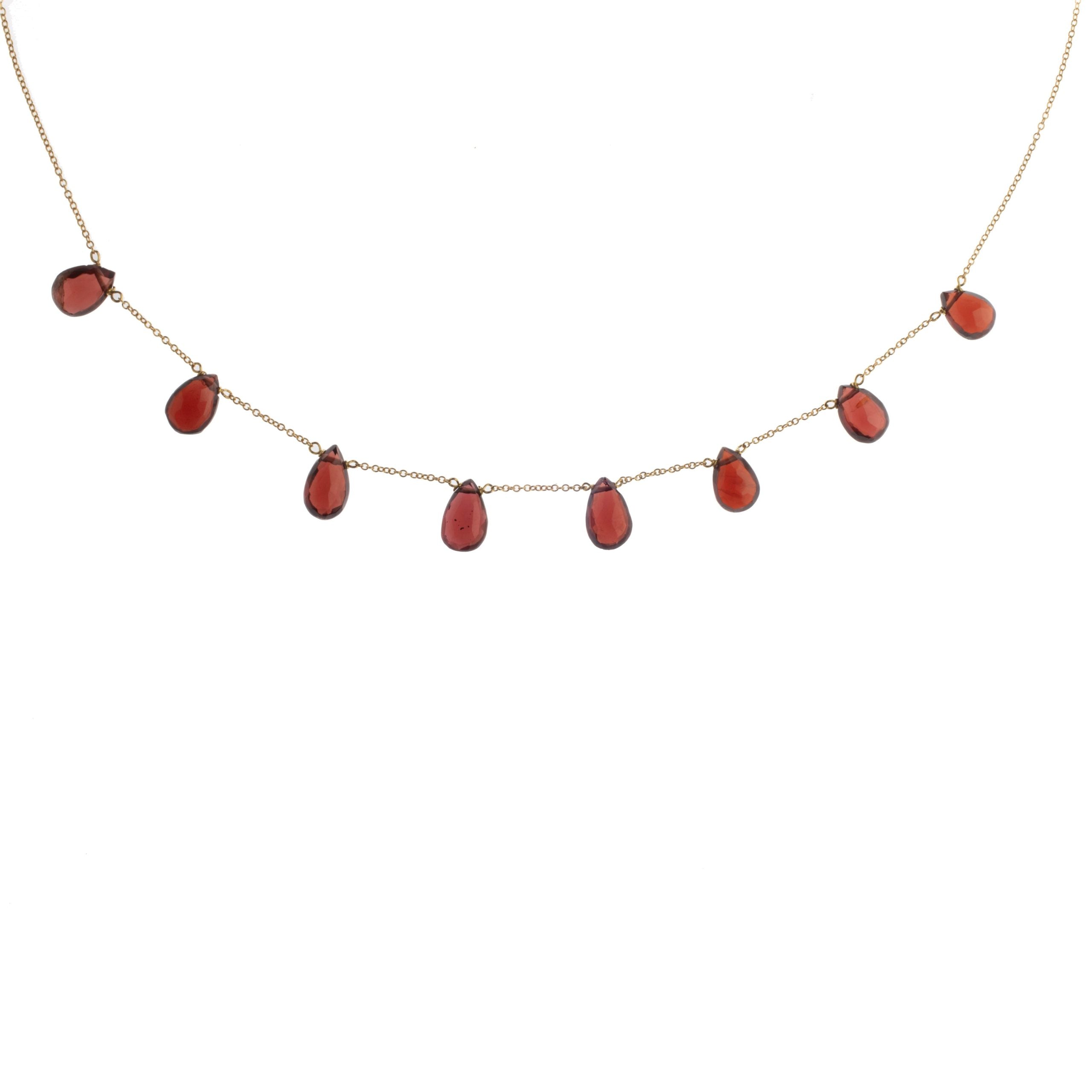 Eight Drop Garnet Necklace