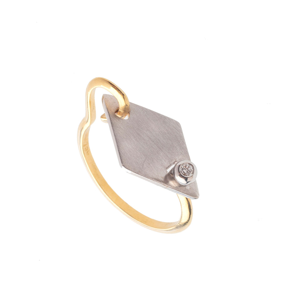 Rhombus Single Diamond Ring