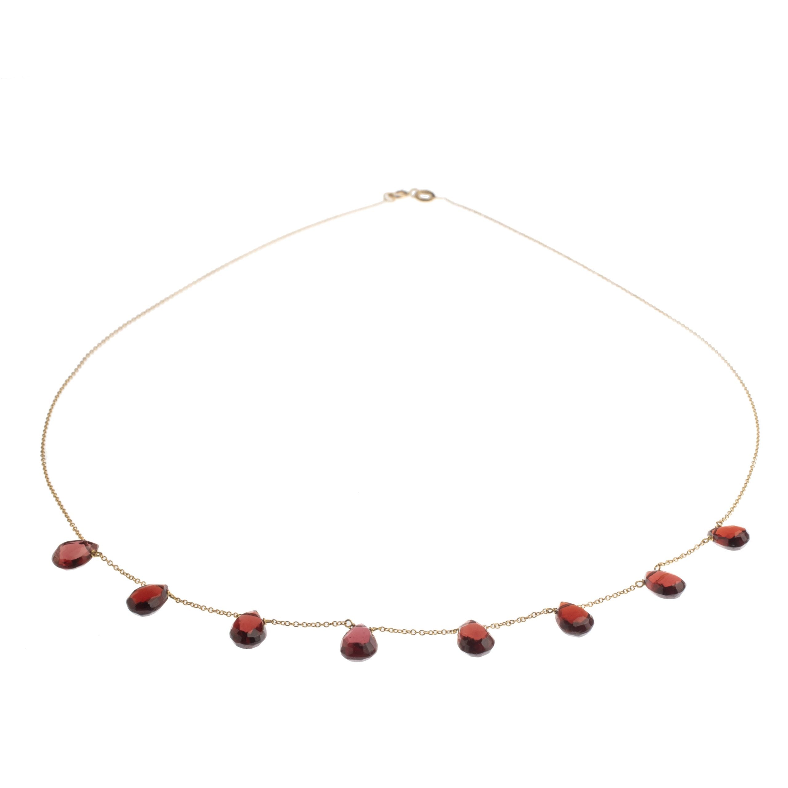 Eight Drop Garnet Necklace