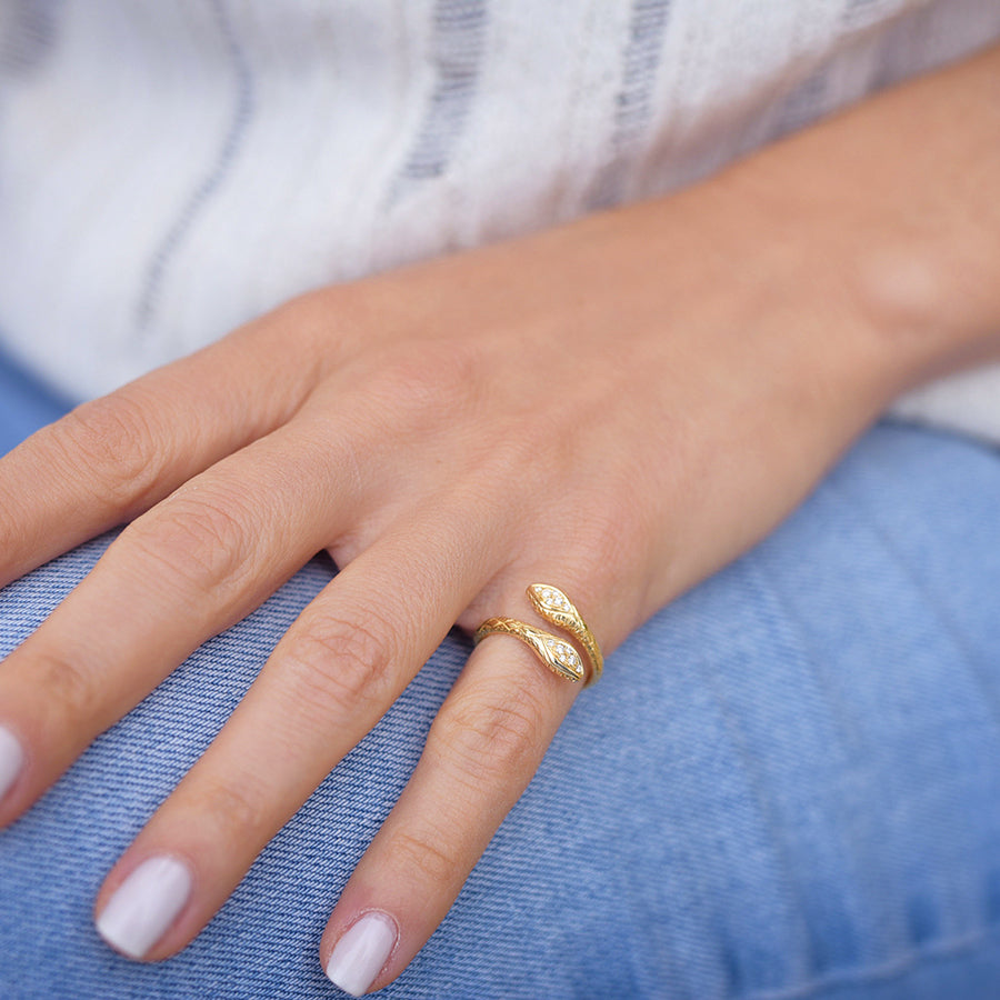 Snake Ring with Diamonds Lalaounis