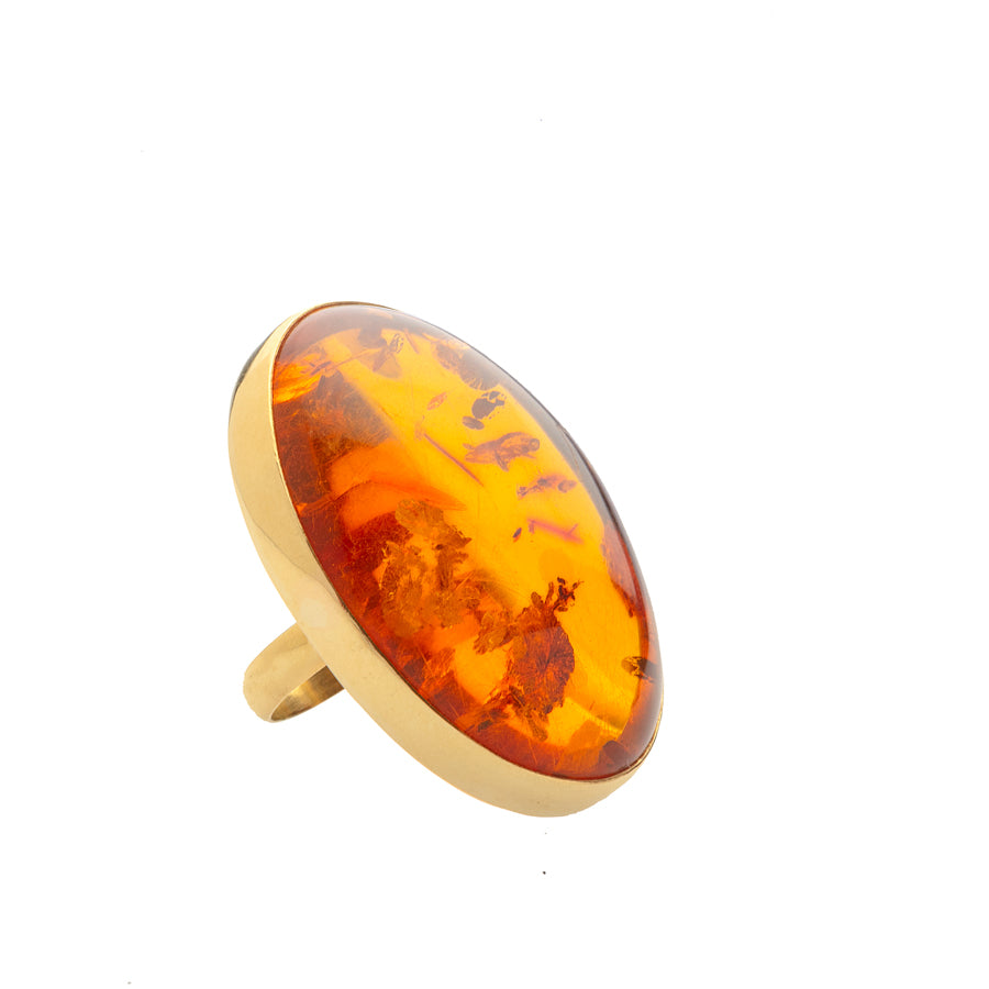 Amber Gold Ring