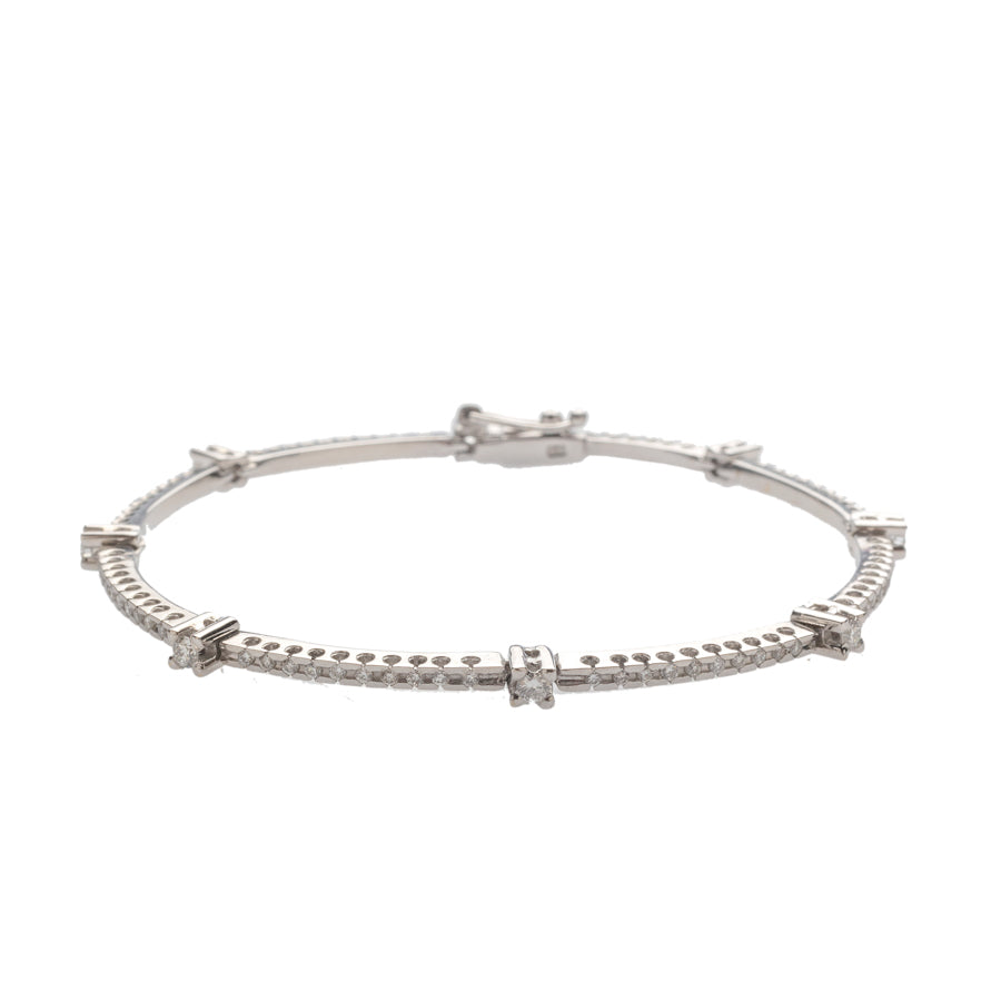 Gold Bracelet with White Diamonds