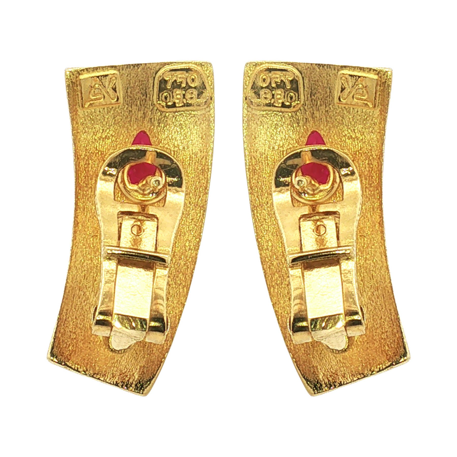 Earrings from Black Imperial Collection set with Rubies and Emeralds
