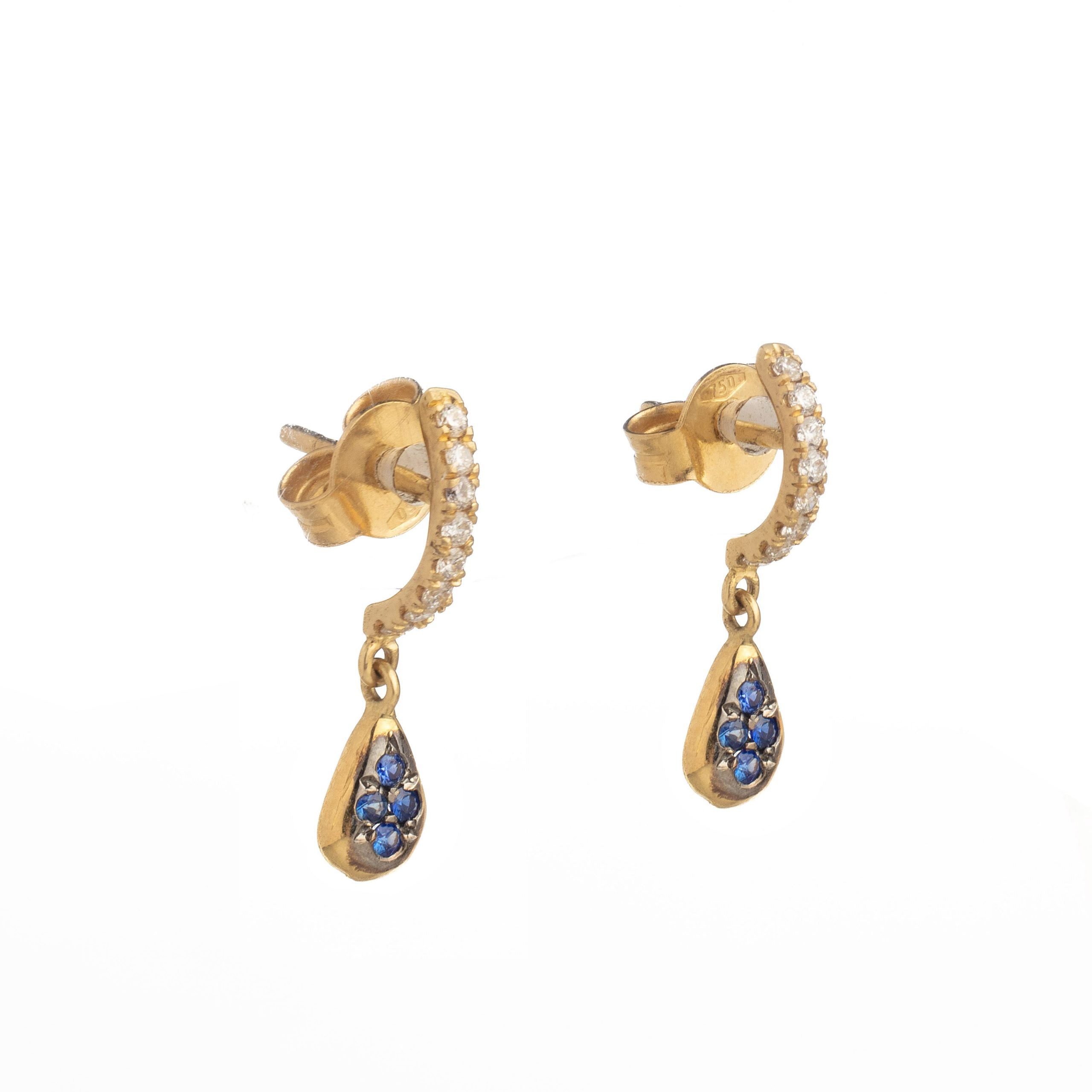 Diamond & Sapphire Stud Earrings