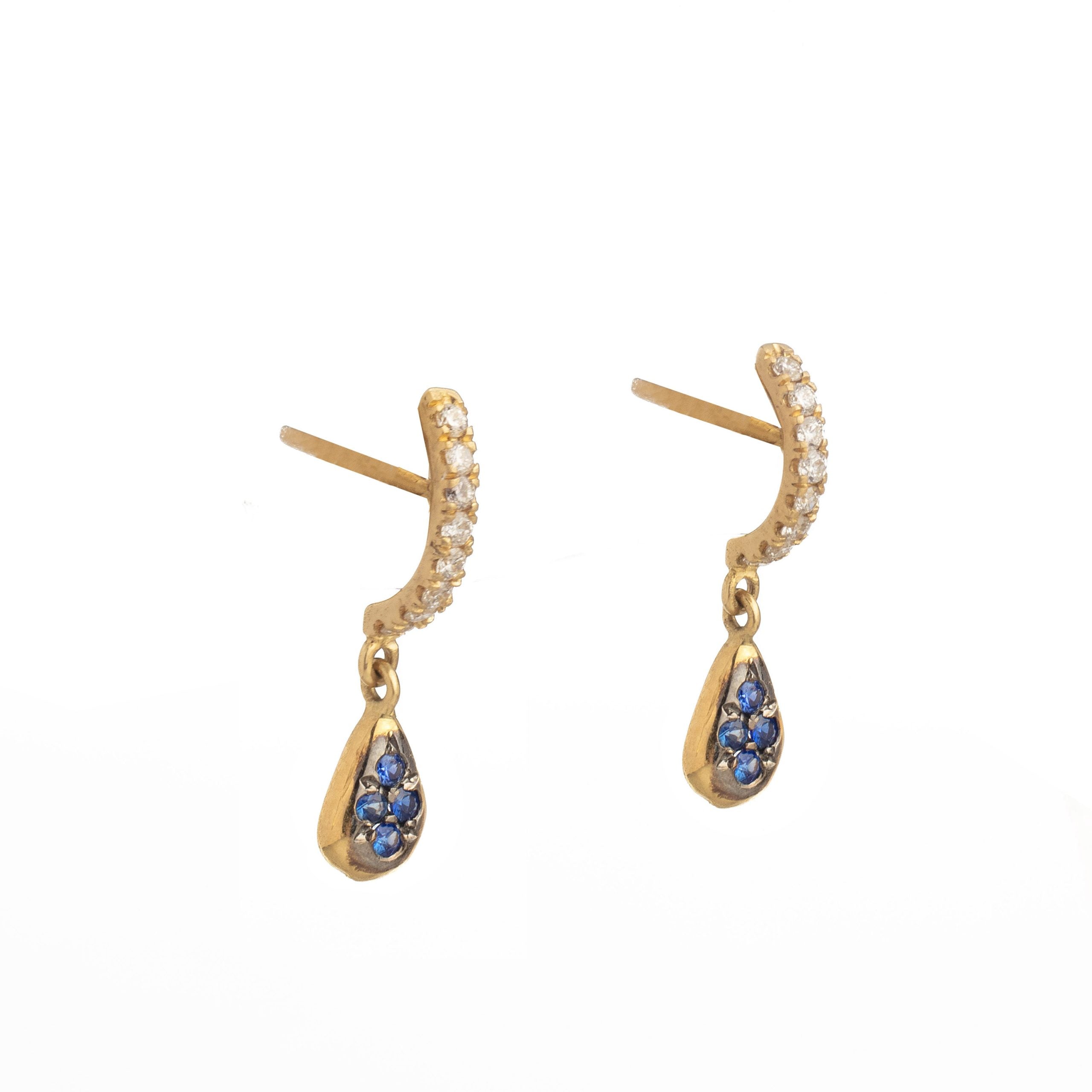 Diamond & Sapphire Stud Earrings