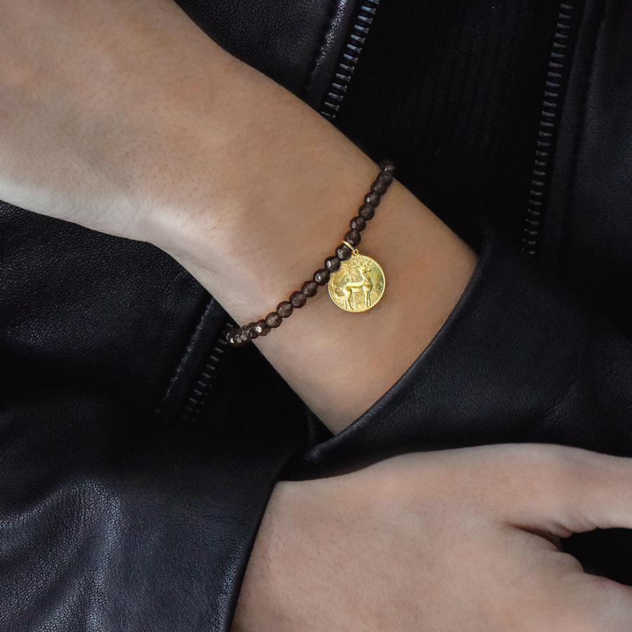 Bracelet with Faceted Smoky Quartz Beads Ilias Lalaounis