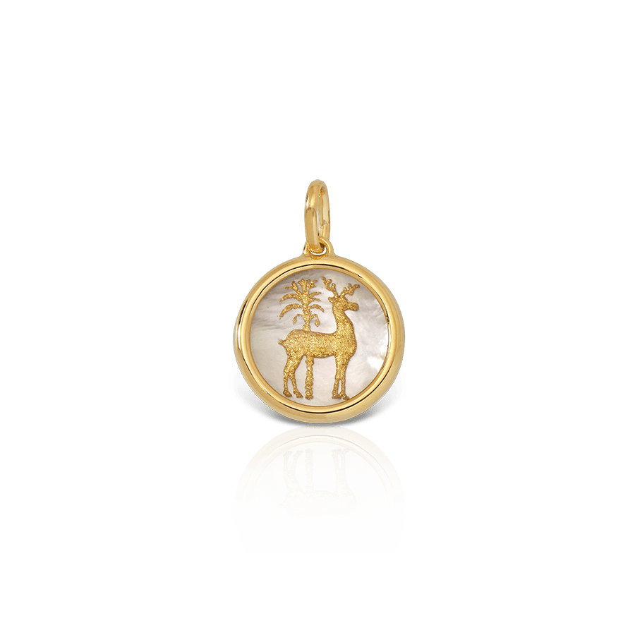 Golden Deer Pendant with Mother of Pearl Ilias Lalaounis