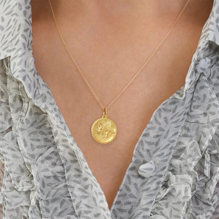 Pegasus Small Gold Charm Pendant