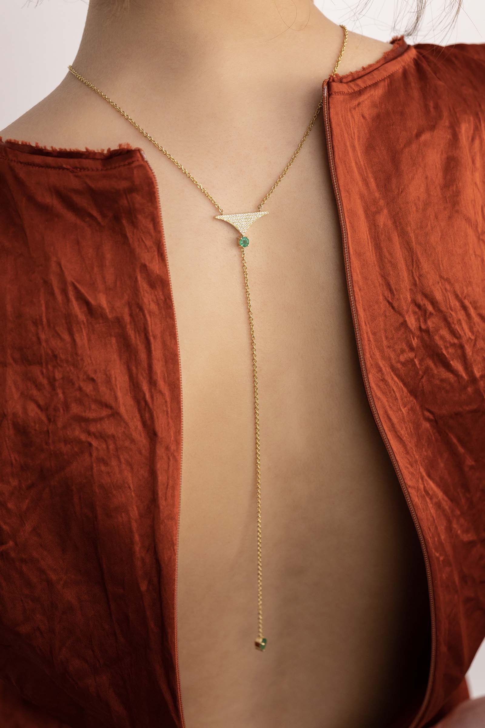 Diamond & Emerald Lariat