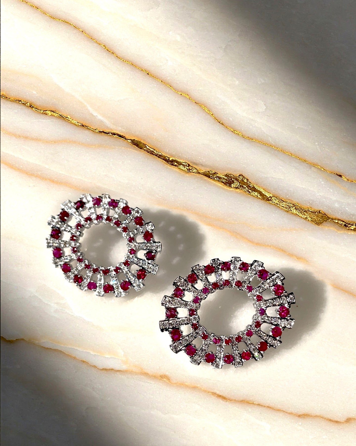 Andromeda pair of Earrings with Rubies
