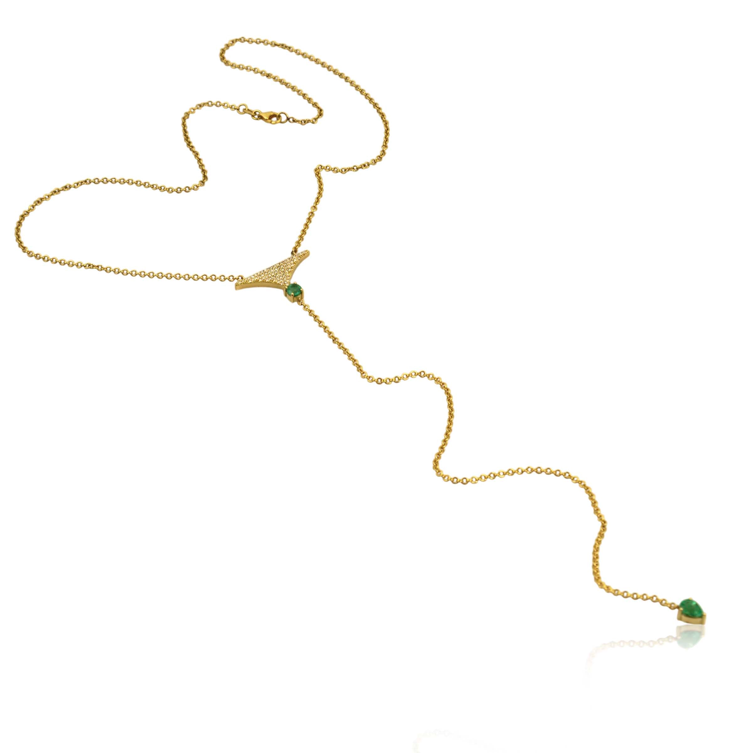 Diamond & Emerald Lariat