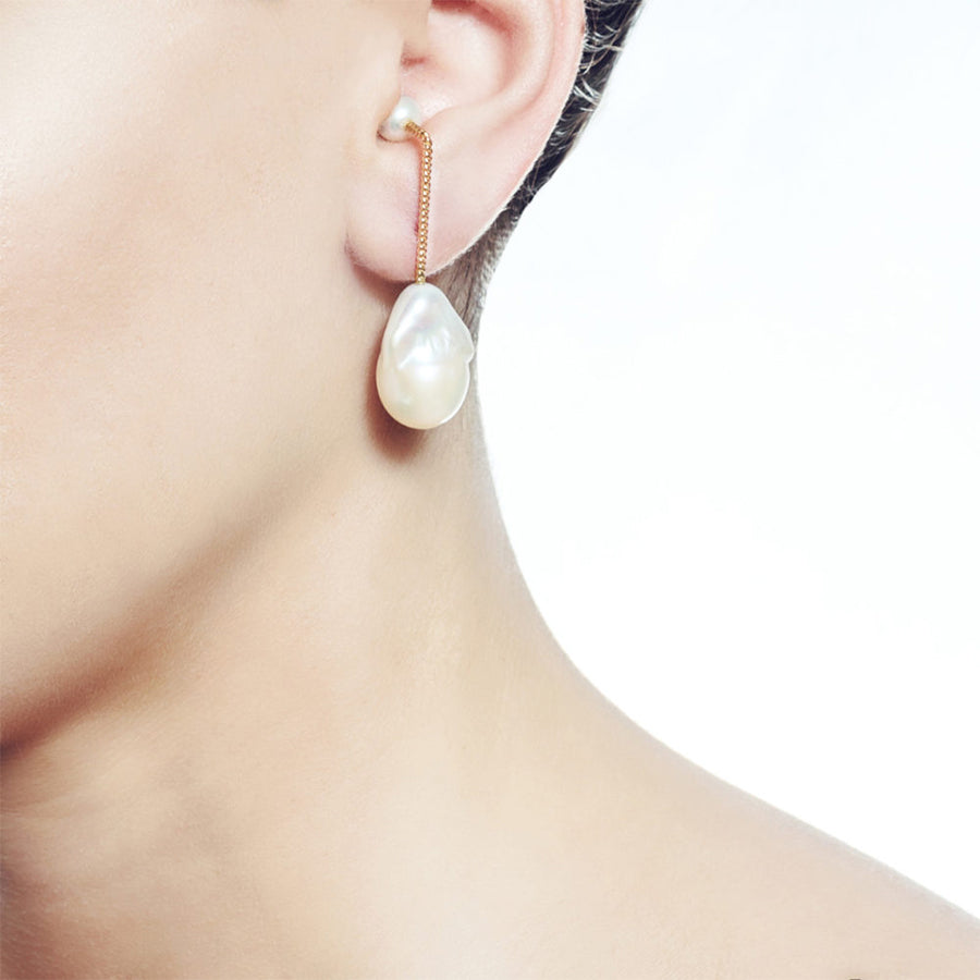 Basic Stick Earring with Pearls Christina Soubli