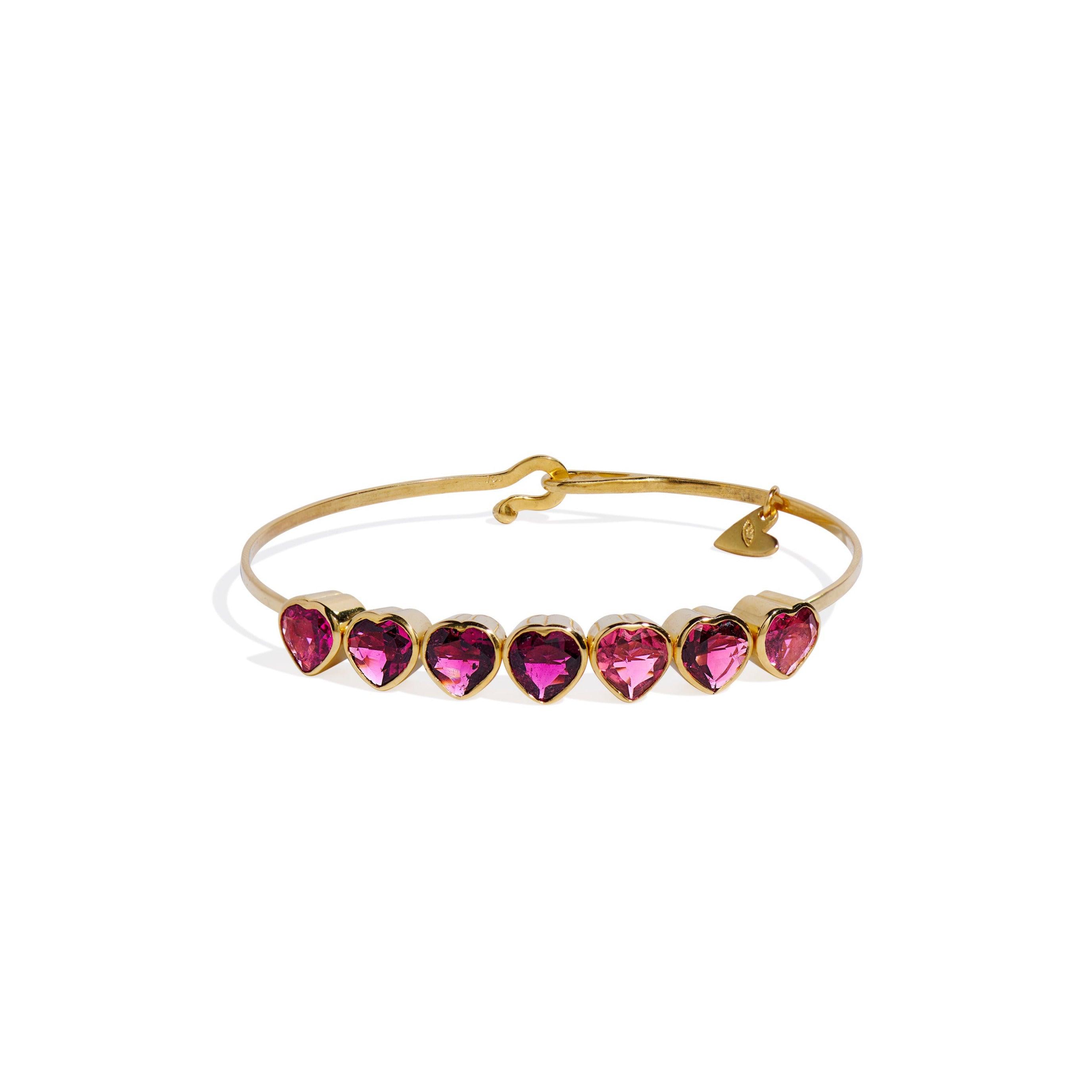 Pink Tourmaline Heart Bracelet
