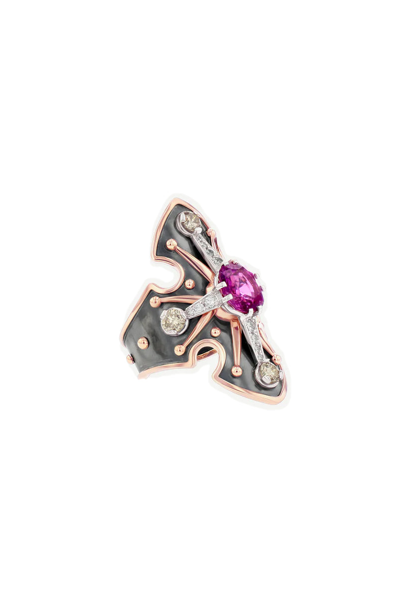 Pink Sapphire Bouclier Ring