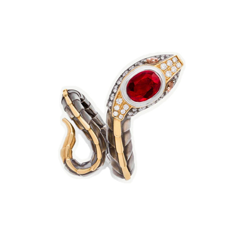 Bague Petit Serpent Rubis