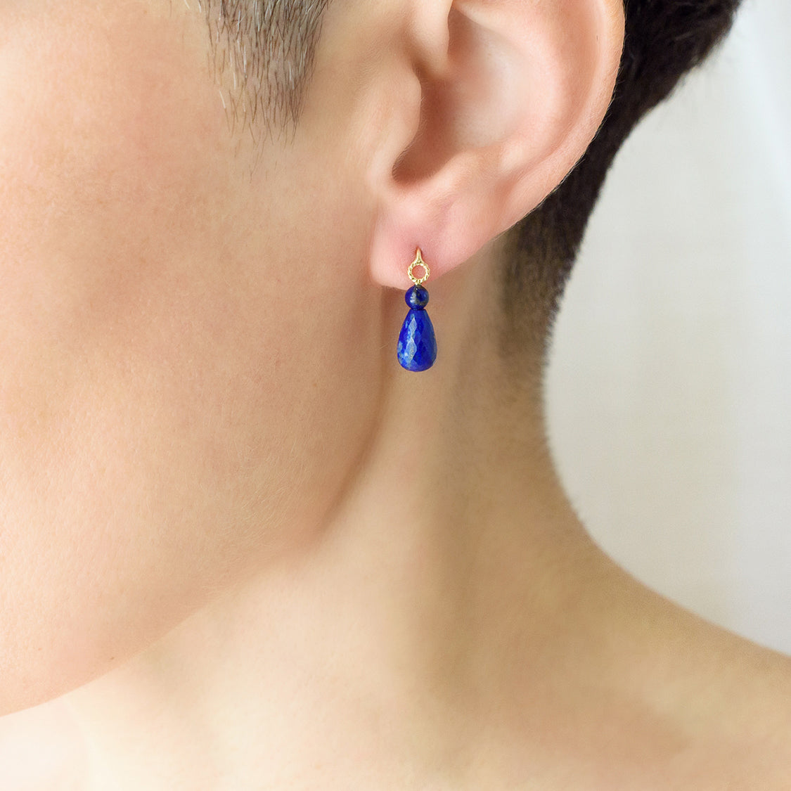 Small Drop Earrings with Lapis Christina Soubli