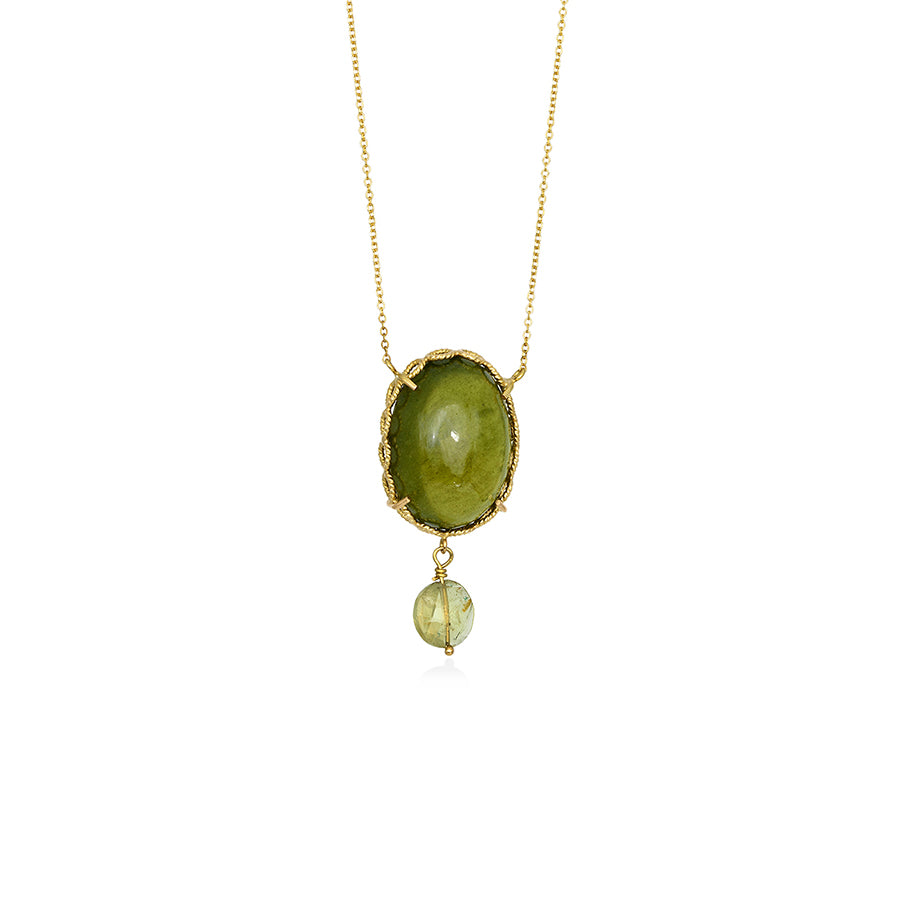Green Tattoo Vasonite and Tourmaline Necklace