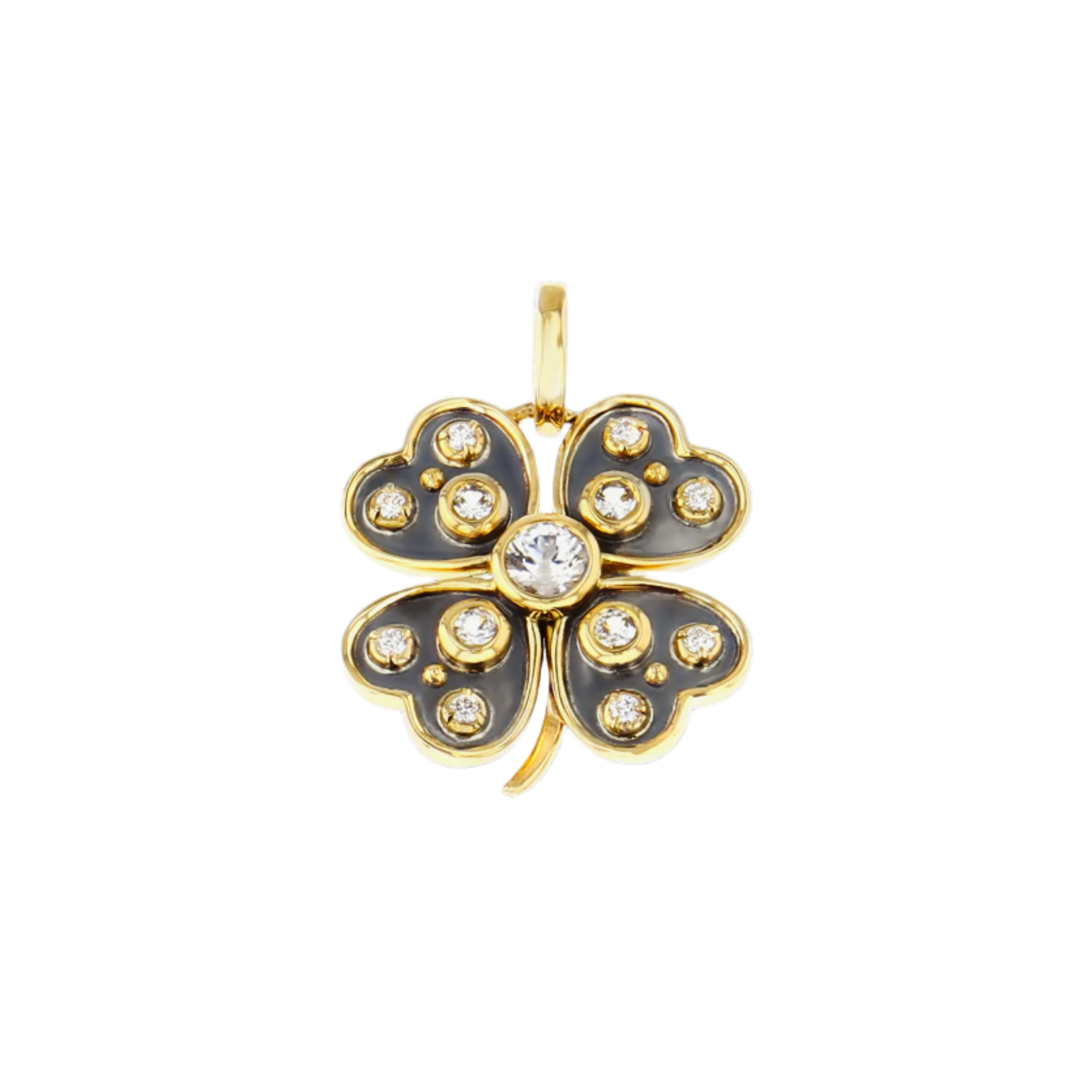 White Sapphire La Dame du Lac Trèfle Mini Charm
