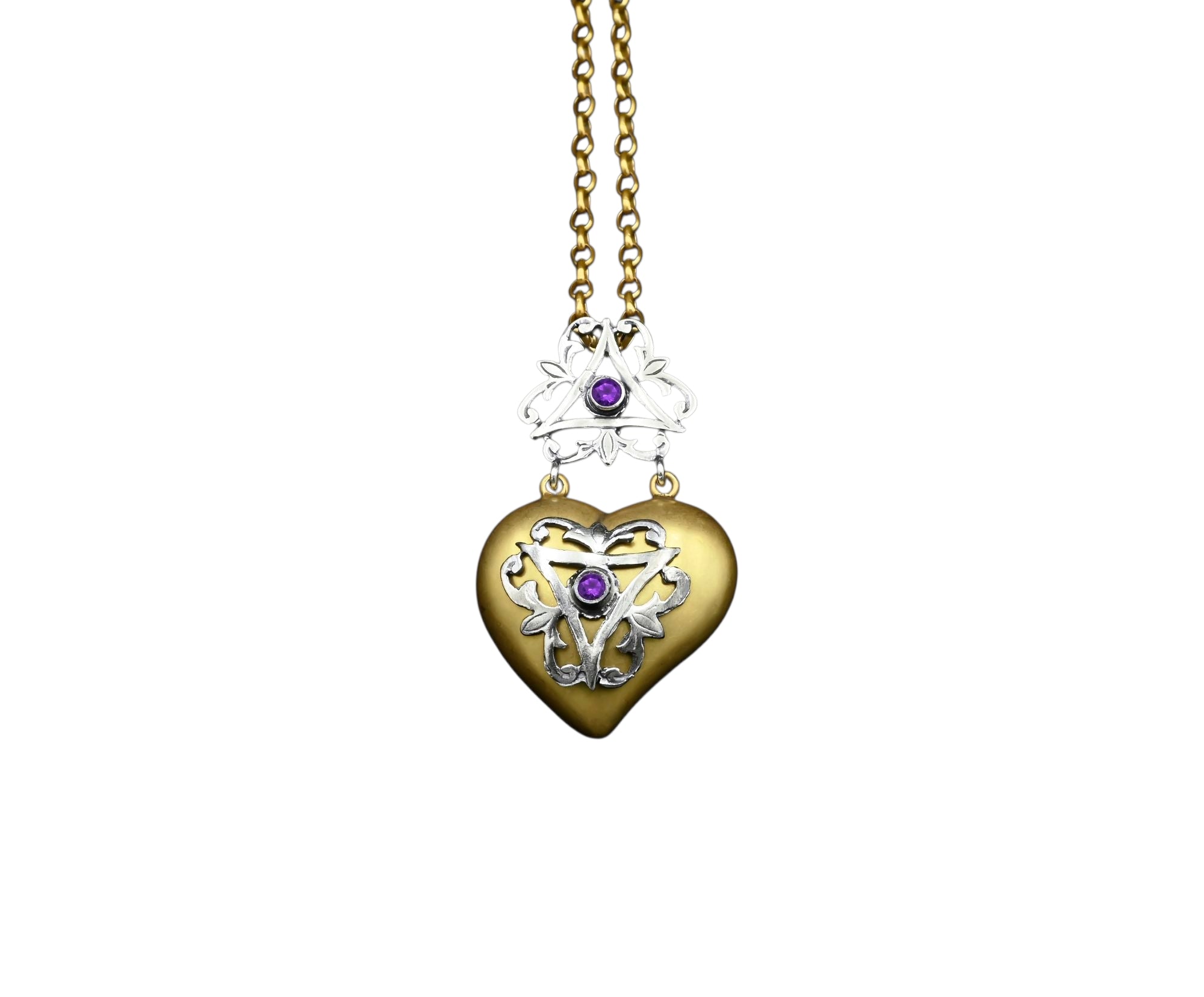 Hecate Small Gold Silver Amethyste Necklace