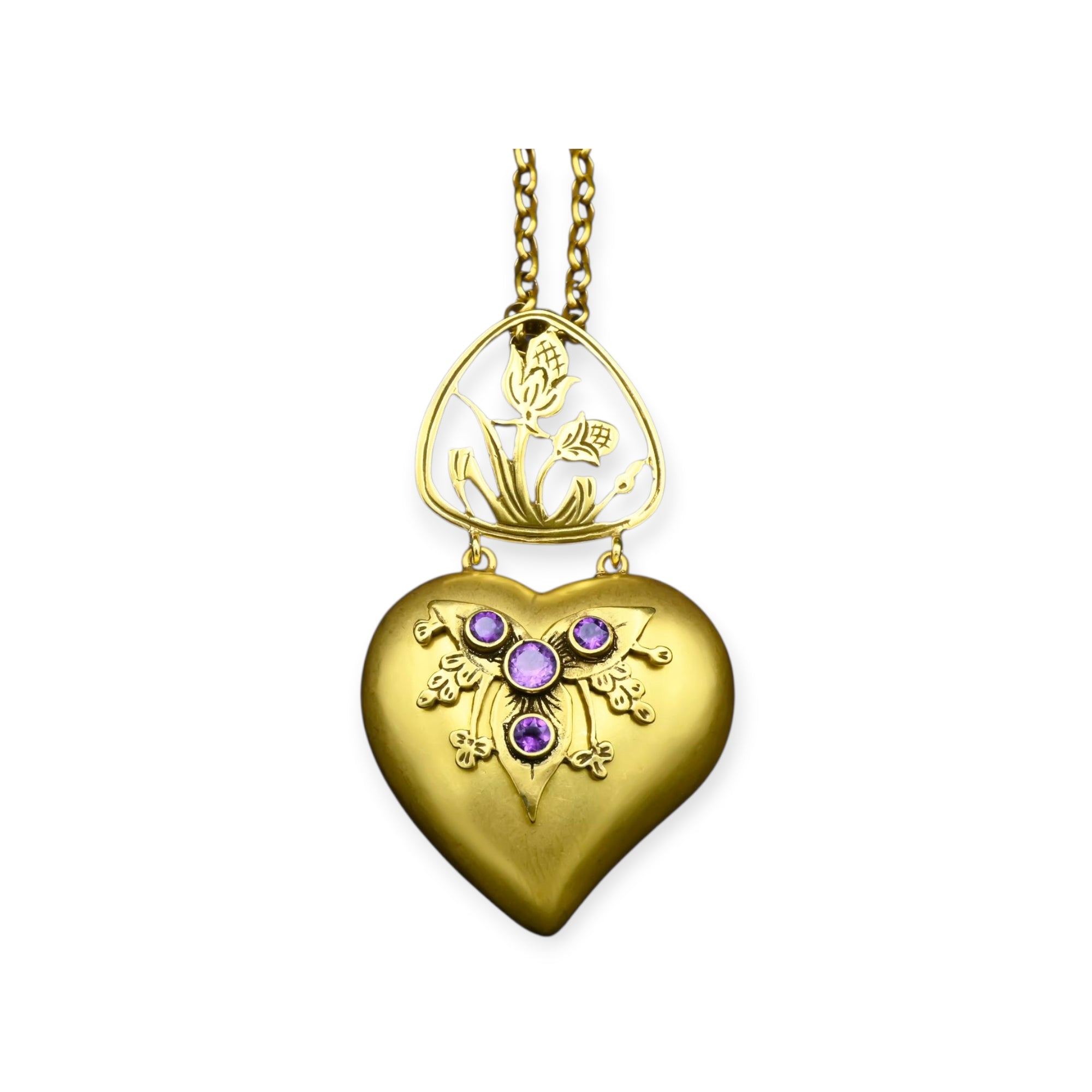 Danae Medium Gold with Amethystes Necklace