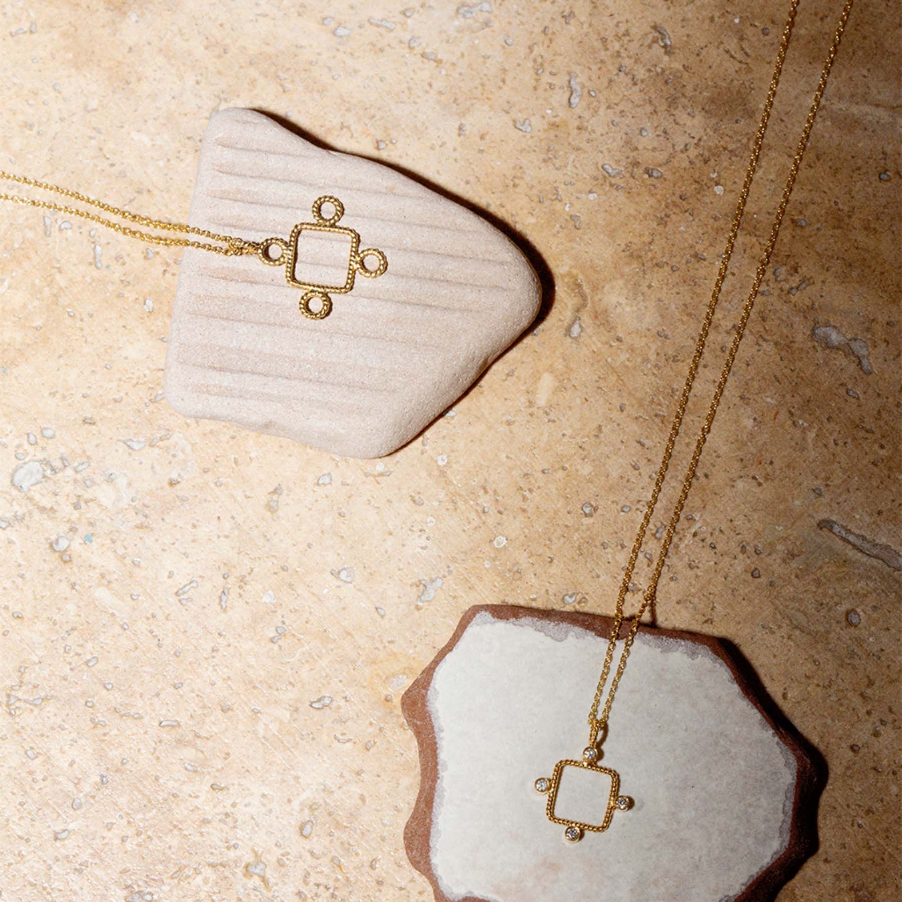 Tiny Square Cross with Diamonds
