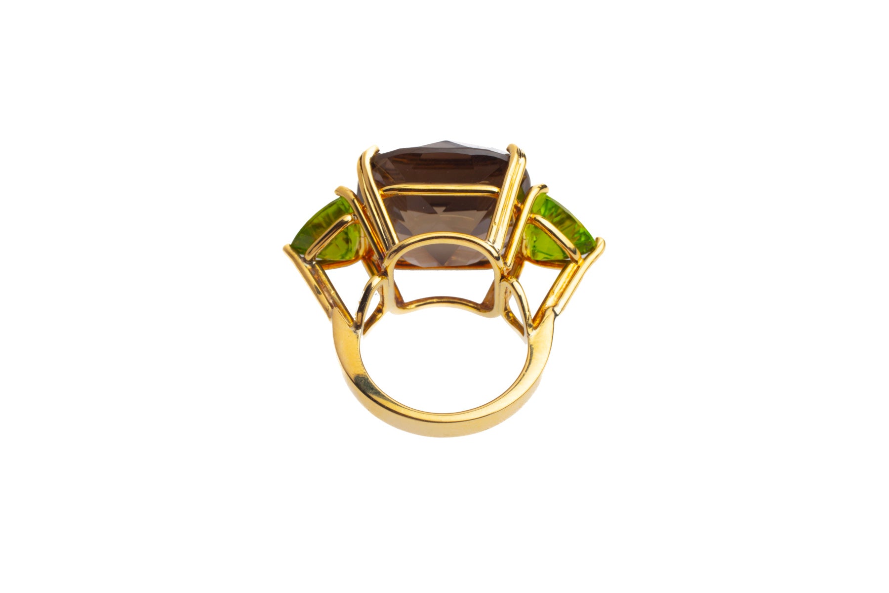 Smoky Quartz-Peridot Cocktail Ring