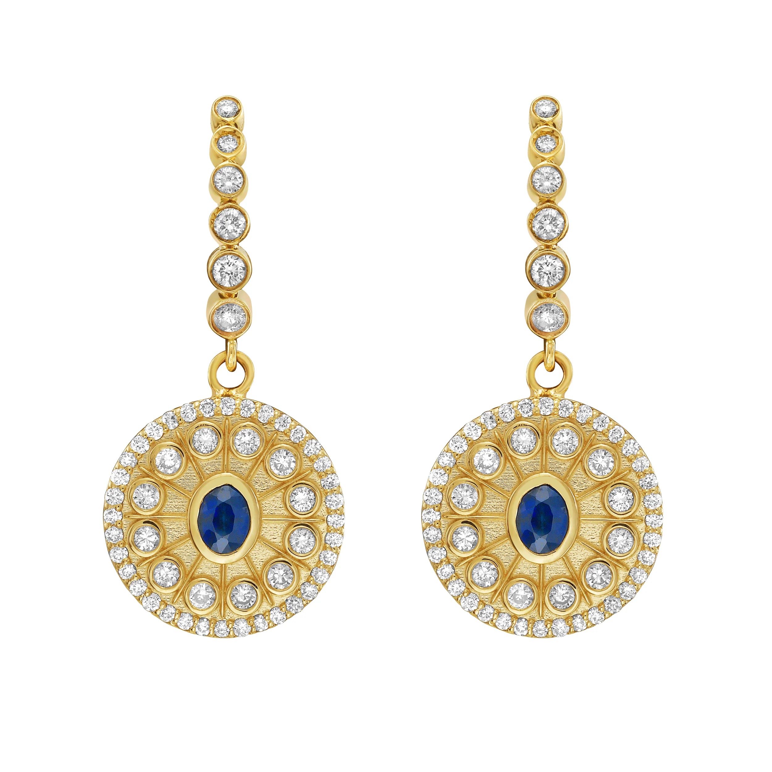 Serenity Sapphire and Diamond Dangle Earrings