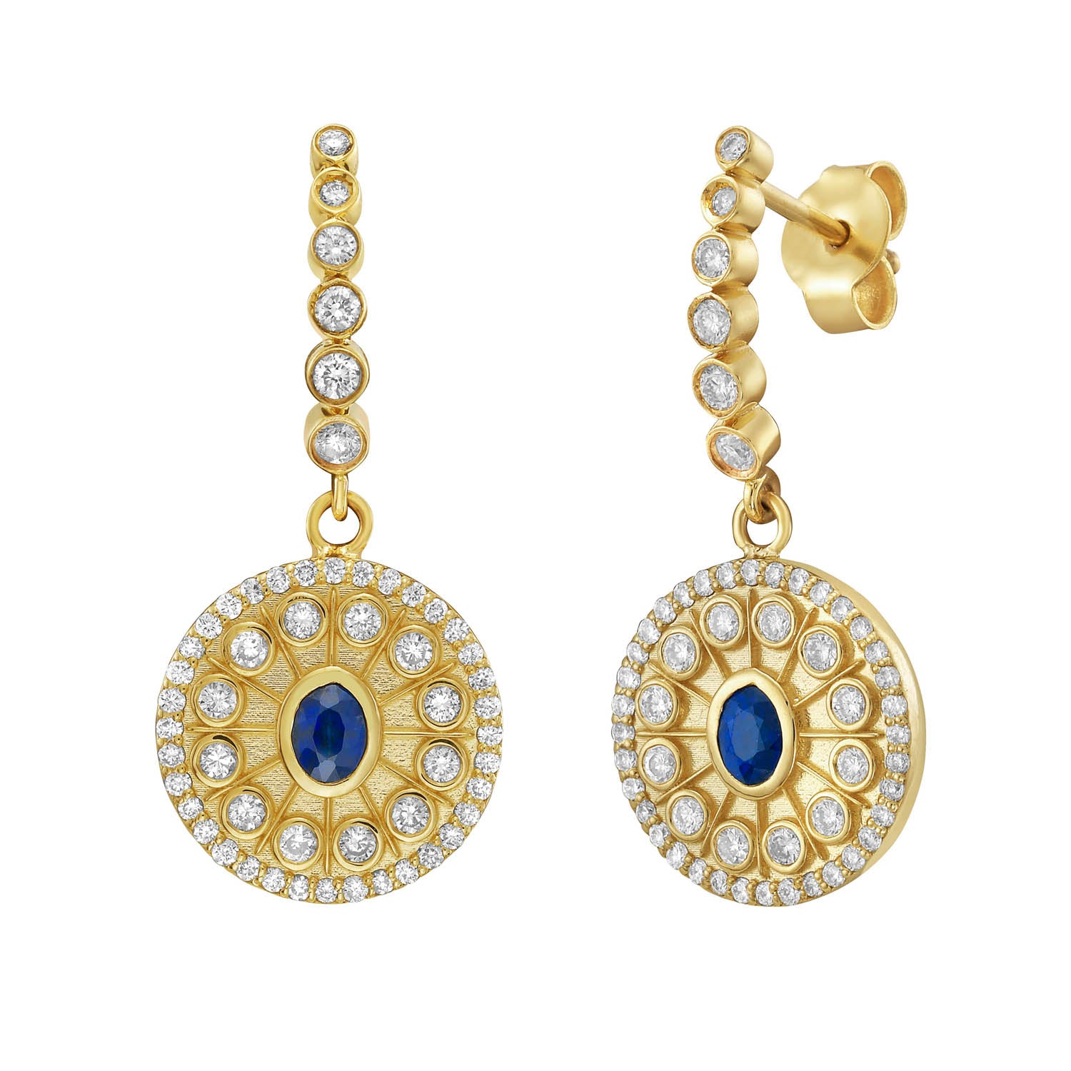 Serenity Sapphire and Diamond Dangle Earrings
