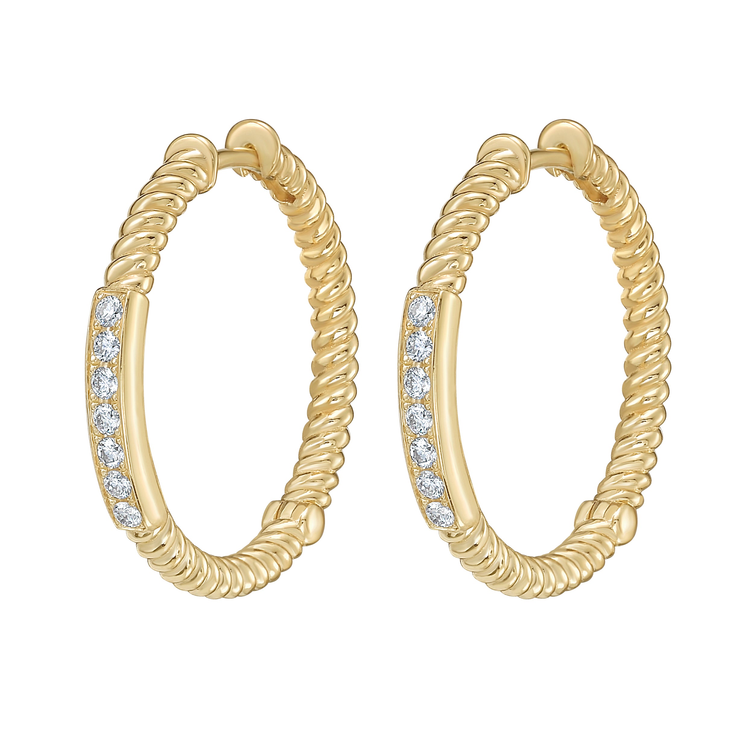 Slim Diamond Hoops
