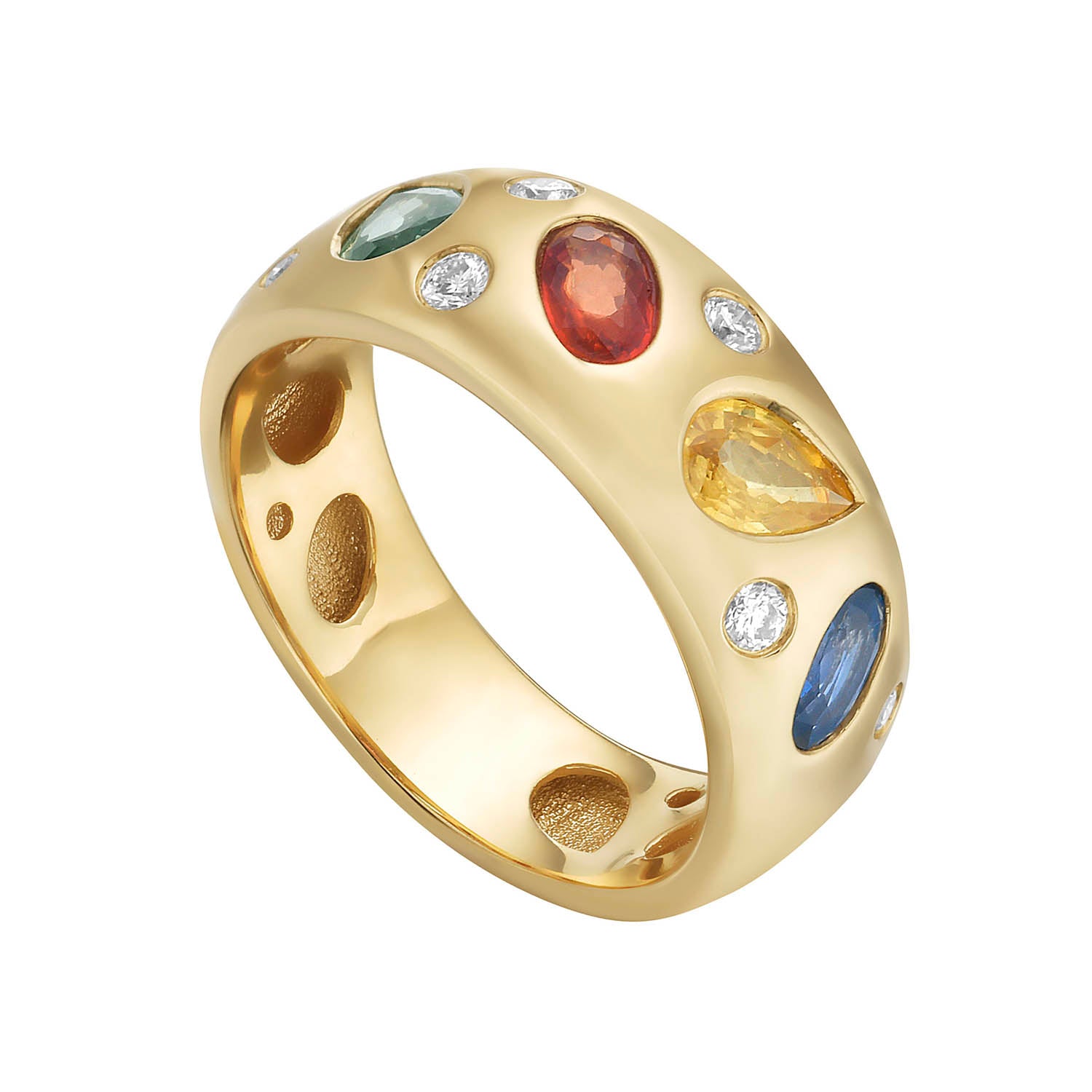 Cosmos Multi Tourmaline Dome Ring
