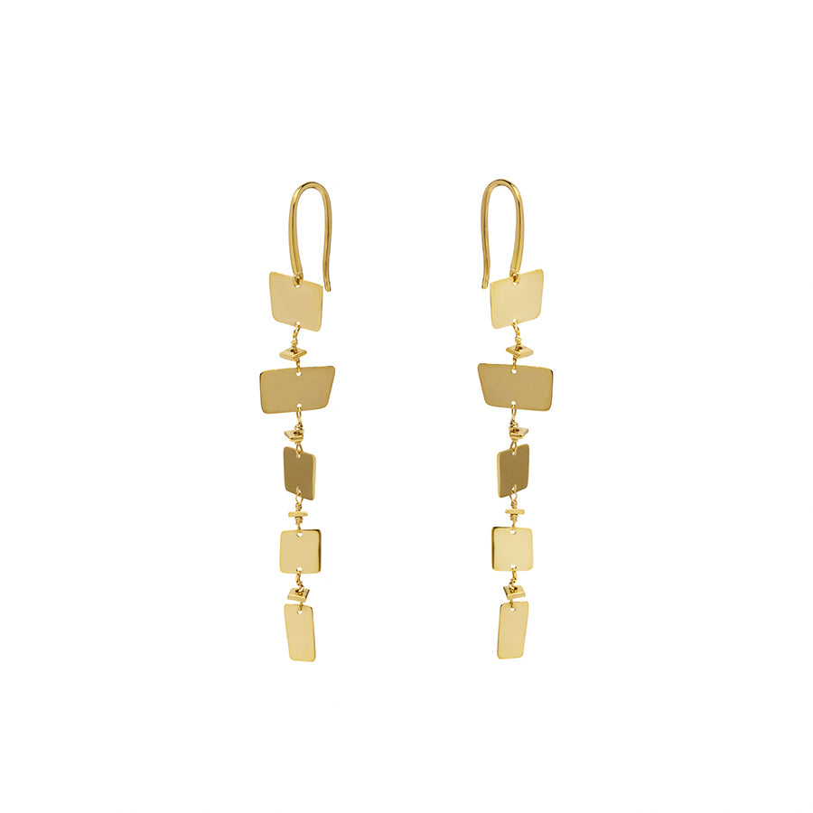 All Gold Long Rainbow Earrings