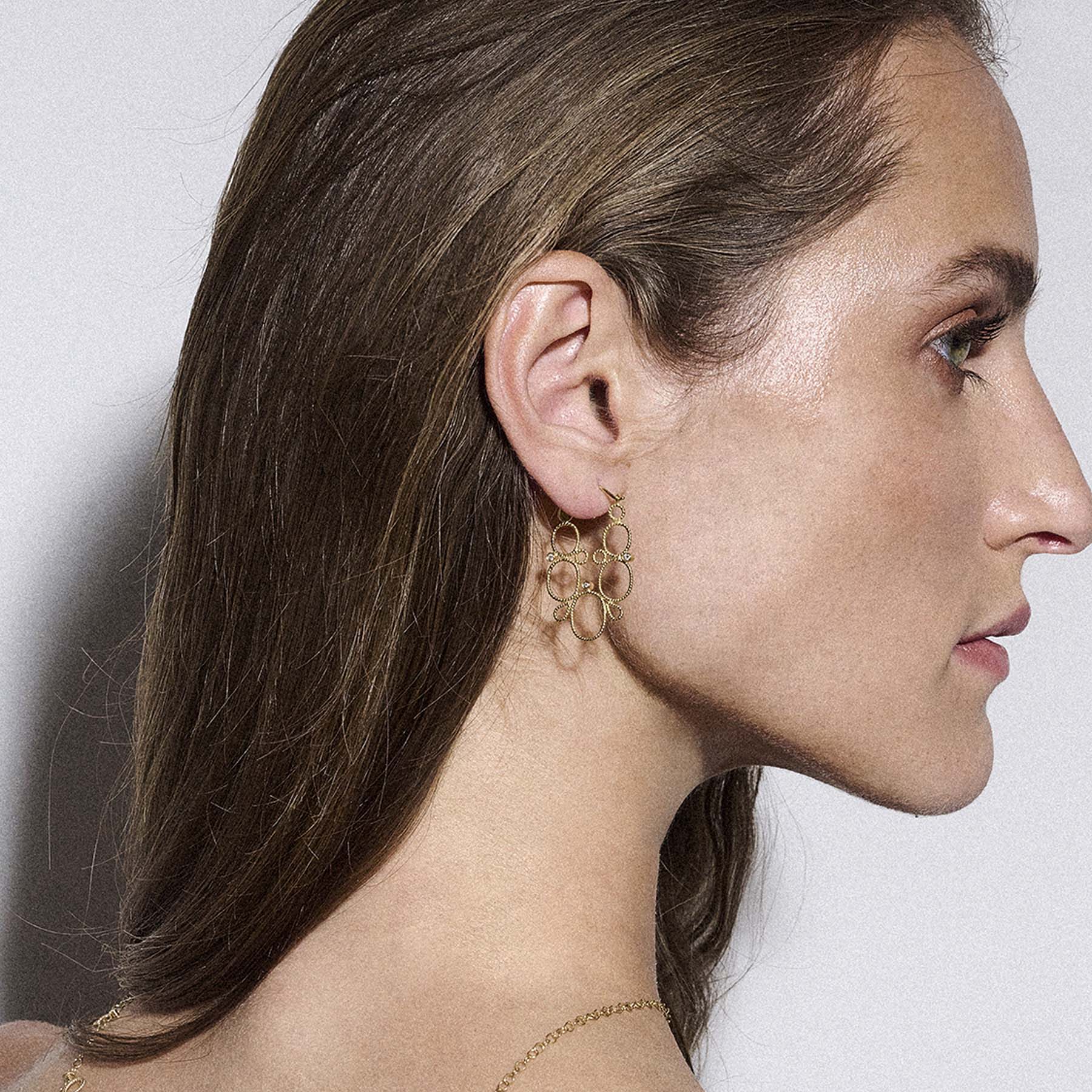 Krickos Earrings with Double Diamonds