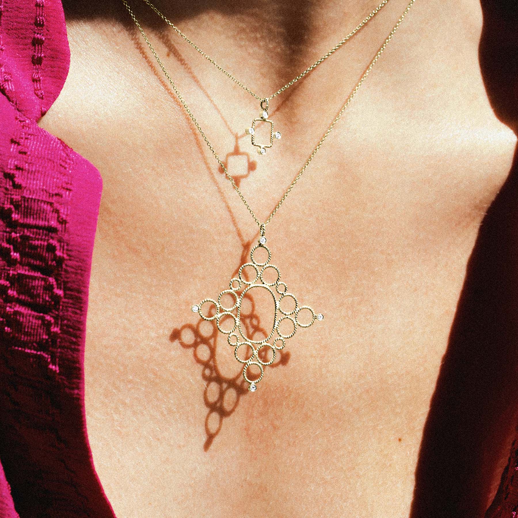 Tiny Square Cross with Diamonds