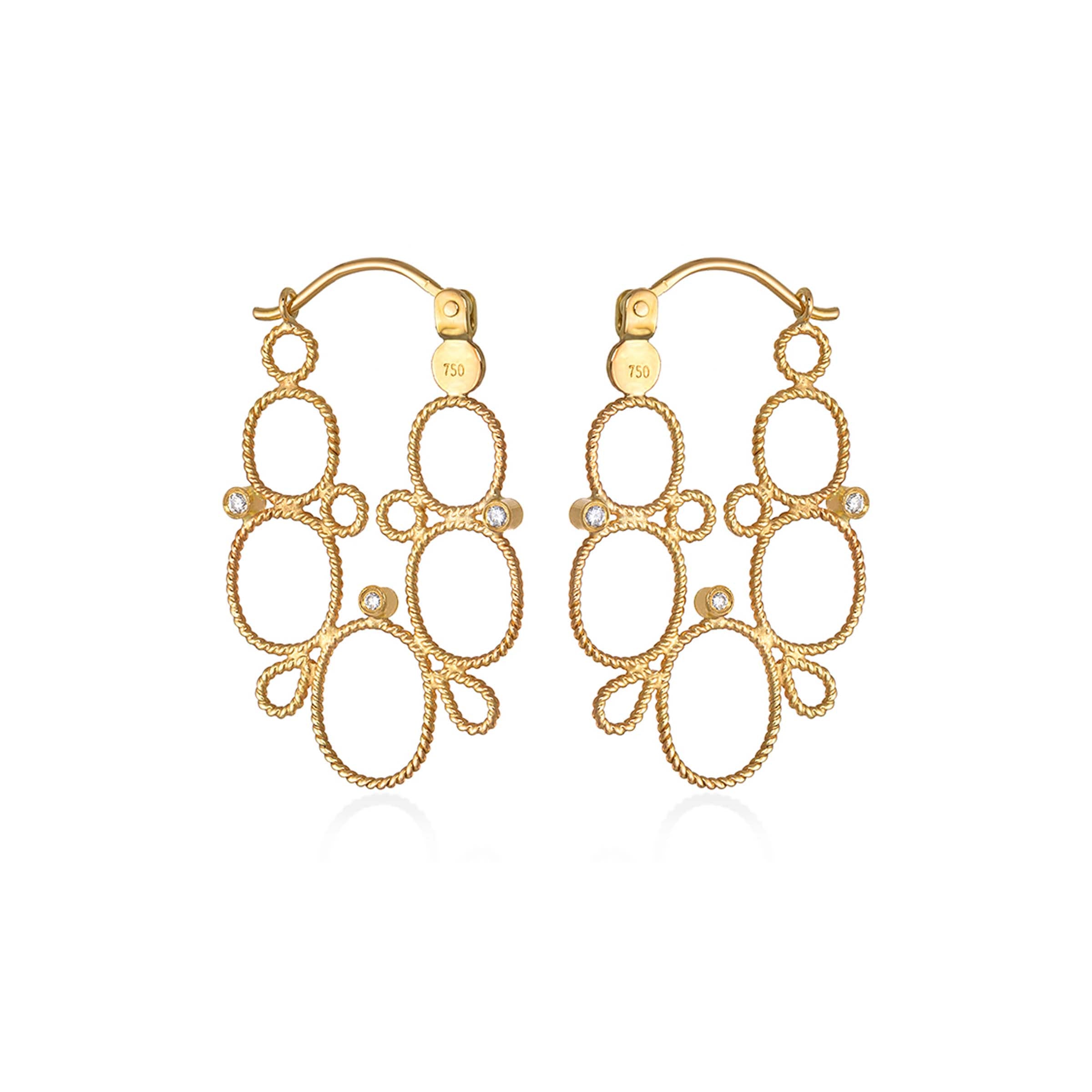 Krickos Earrings with Double Diamonds