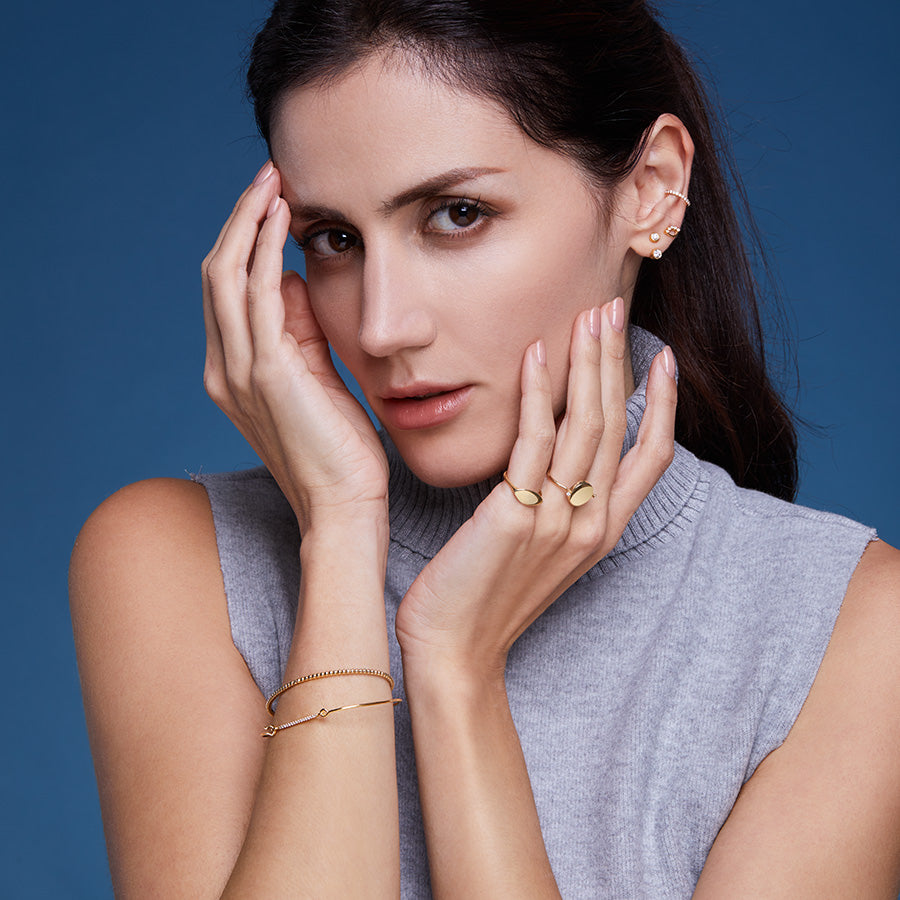 Diamond Eye Stud Earrings