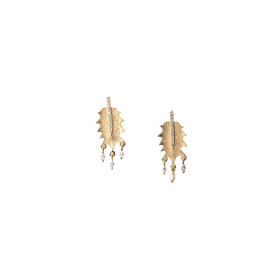 Diamond Vine Leaf Earrings Alkemeya