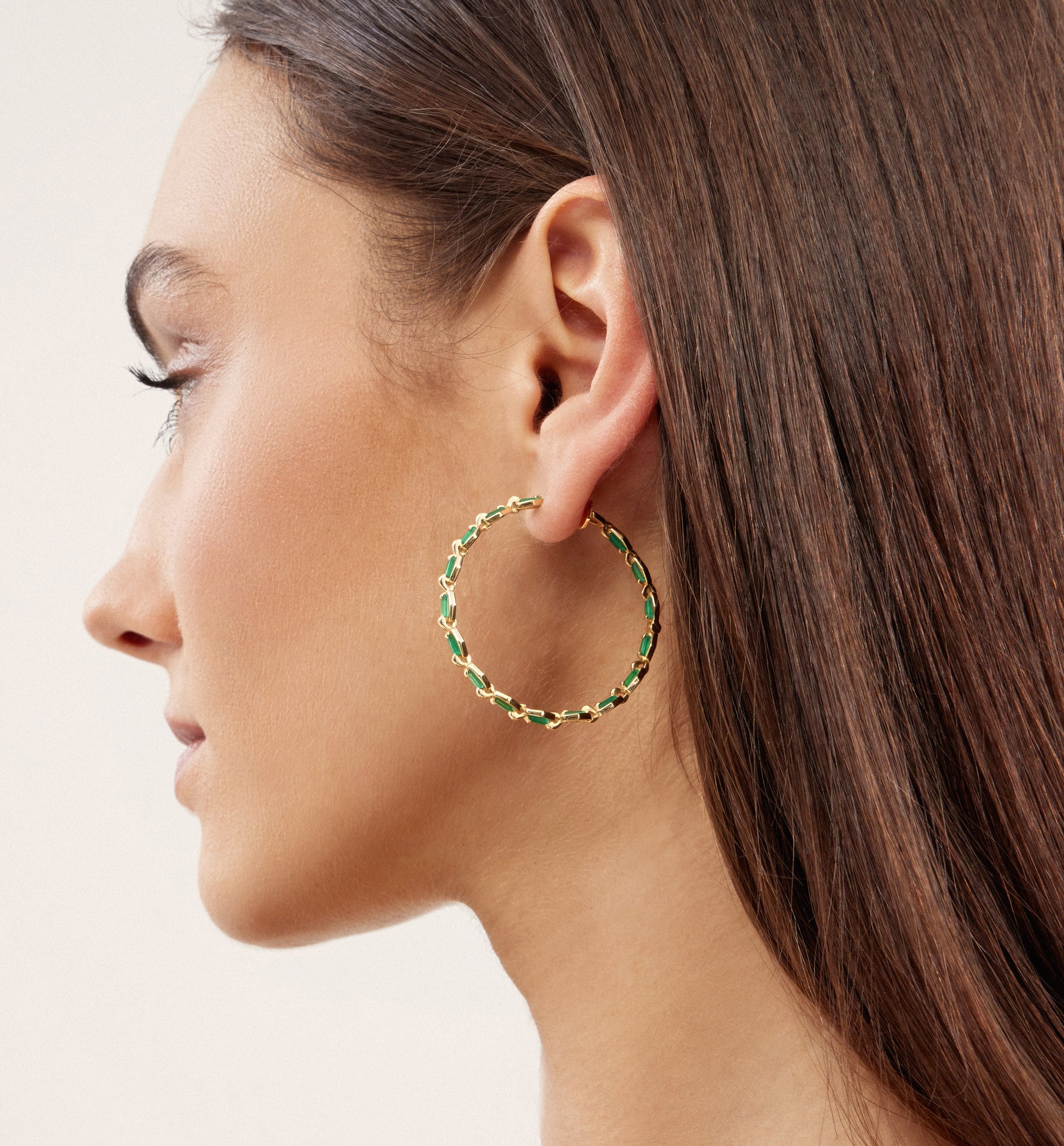 Generosity Green Agate X-Large Chain Earrings