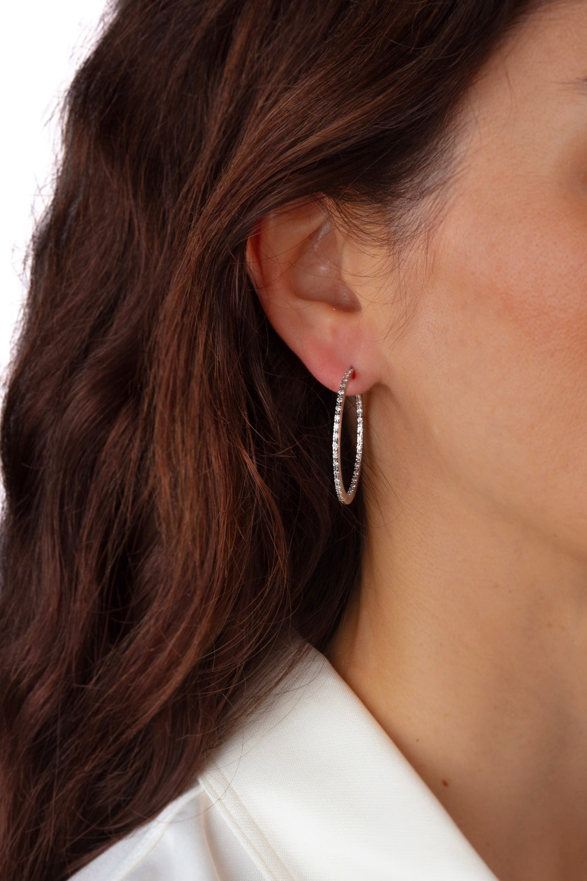 Medium Diamond Hoops Earrings (Copy)