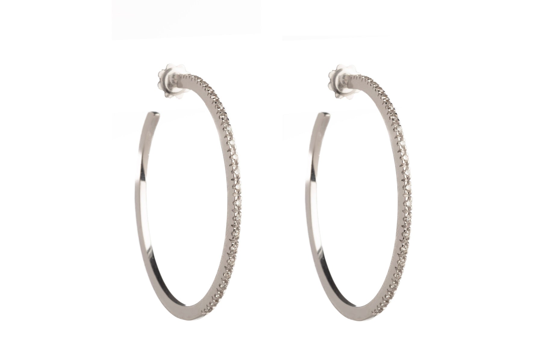 Large Diamond Hoops Earrings