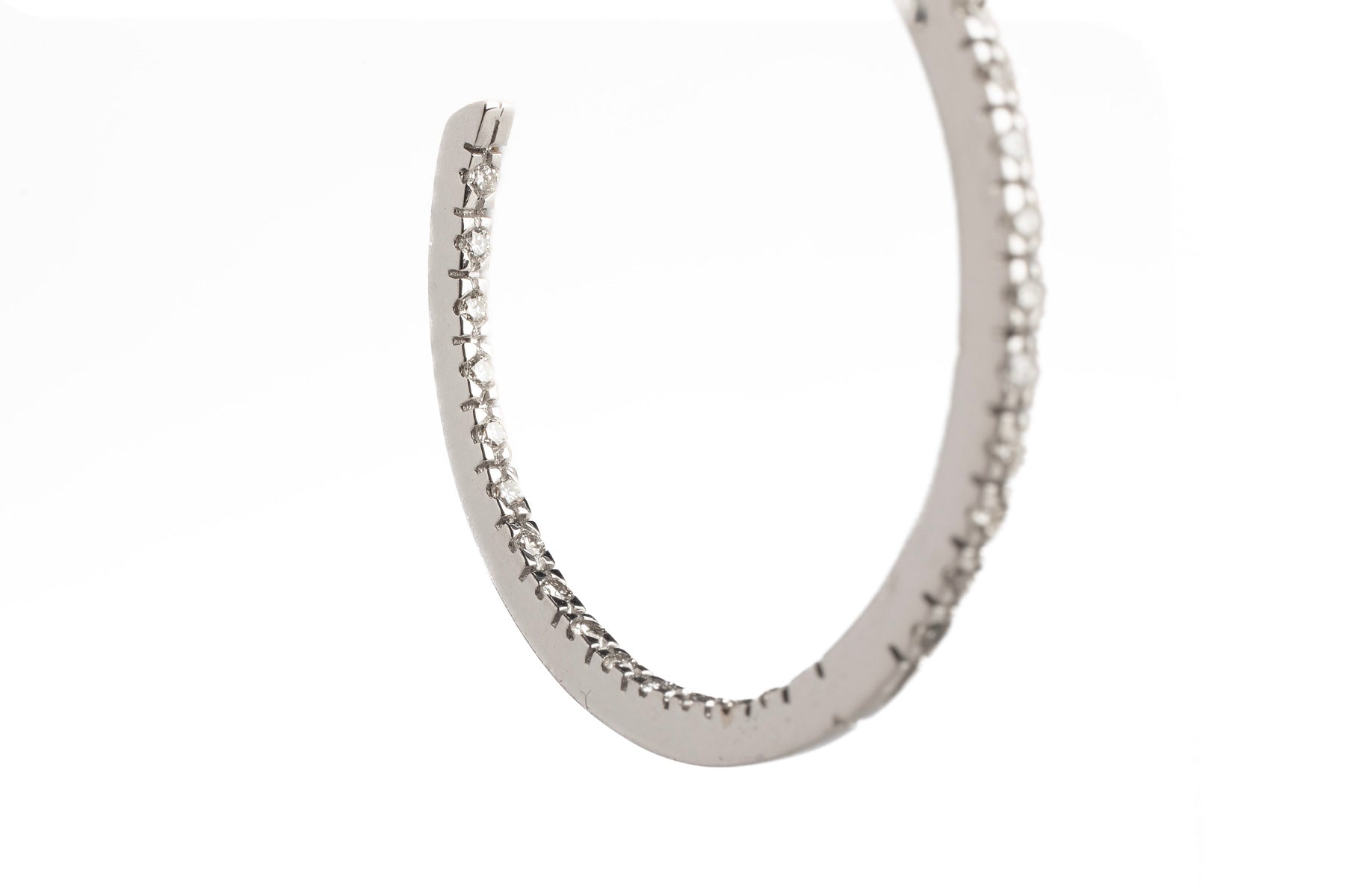 Large Diamond Hoops Earrings