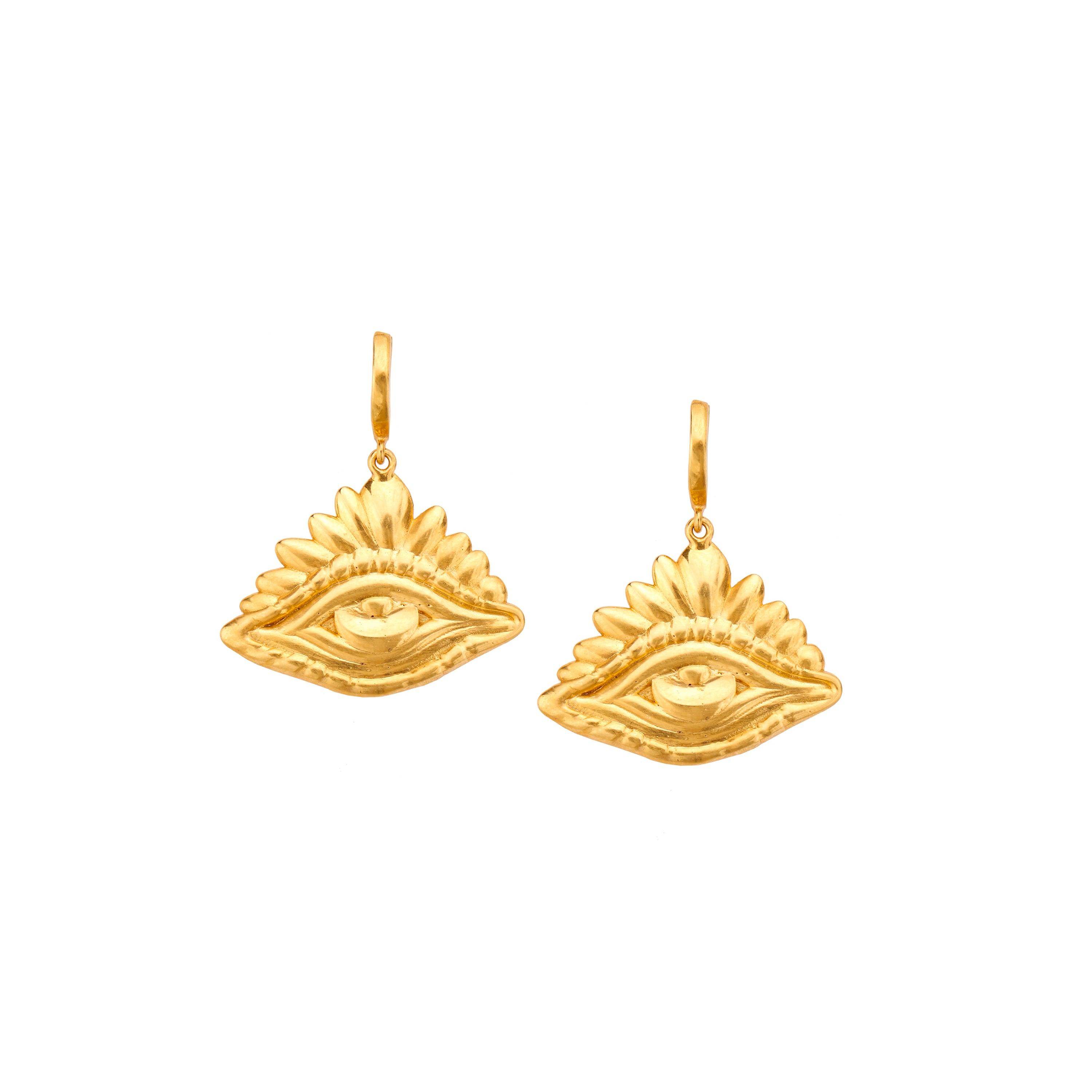 Crown Protective Eye Hoop Earrings