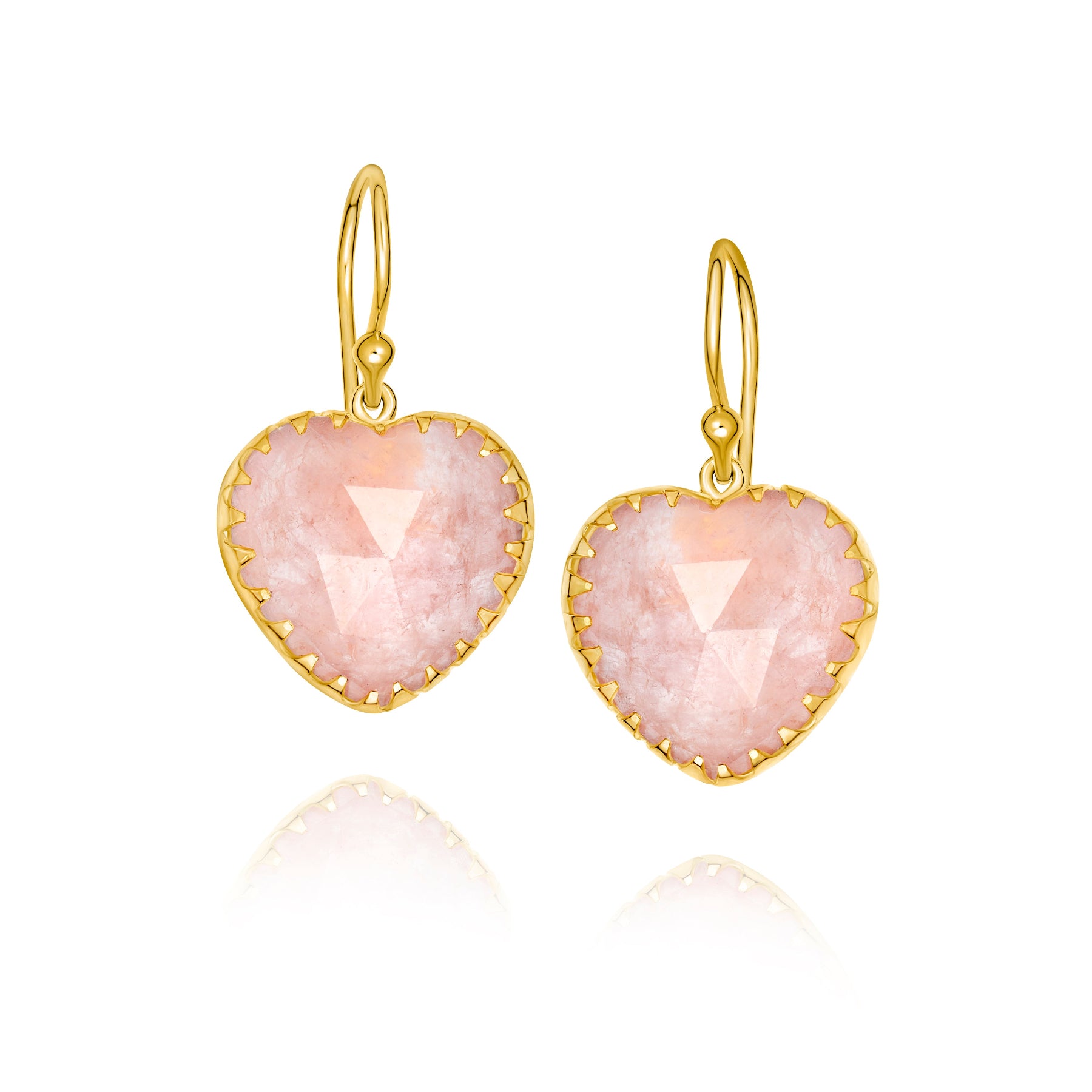 Mini Morganite Heart Earrings