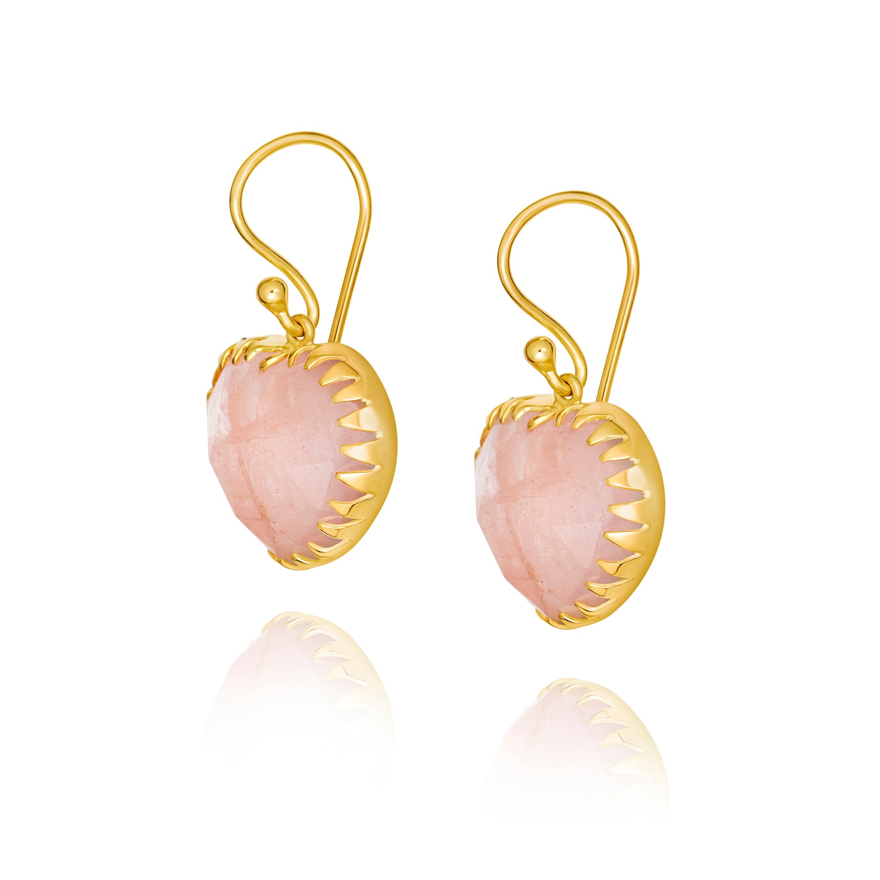 Mini Morganite Heart Earrings