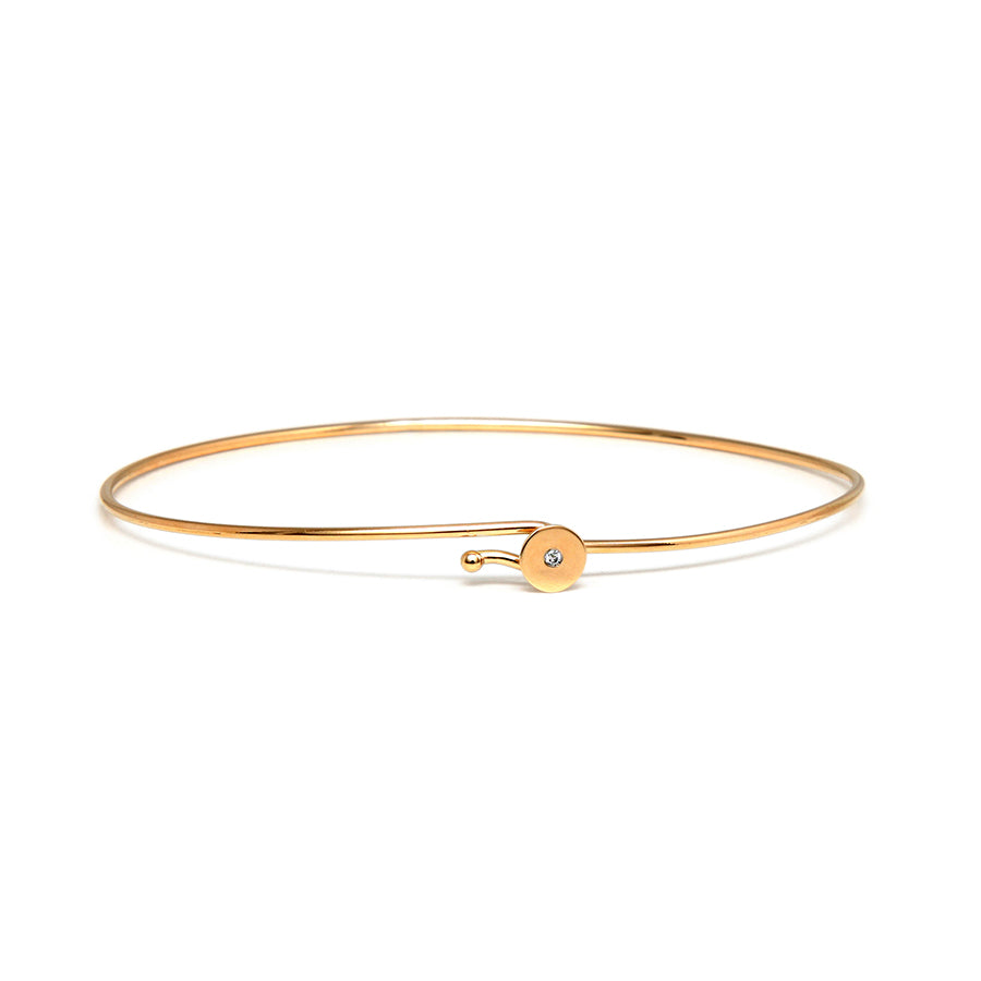 Micro Disc Bangle with White Diamond
